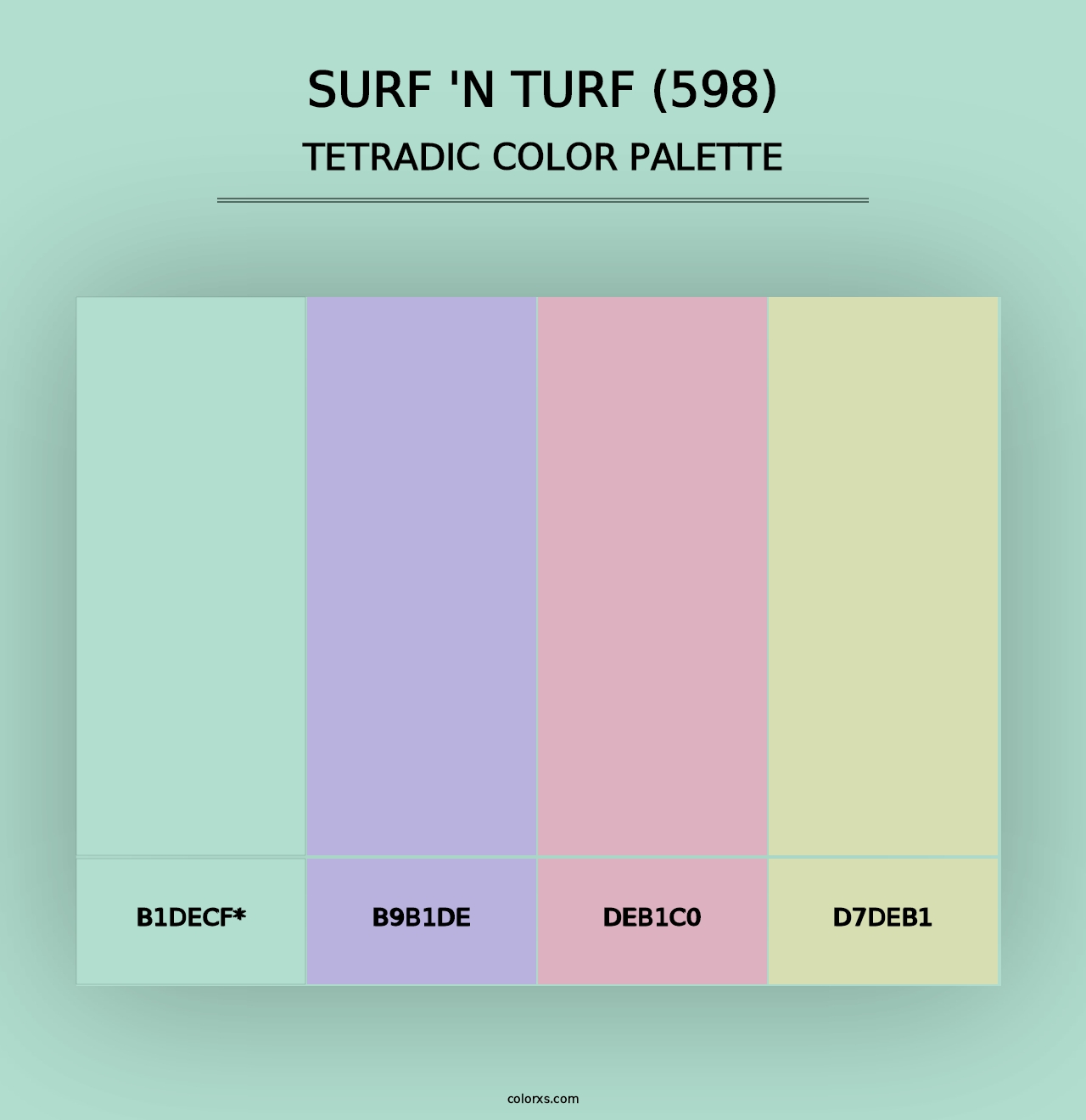 Surf 'n Turf (598) - Tetradic Color Palette