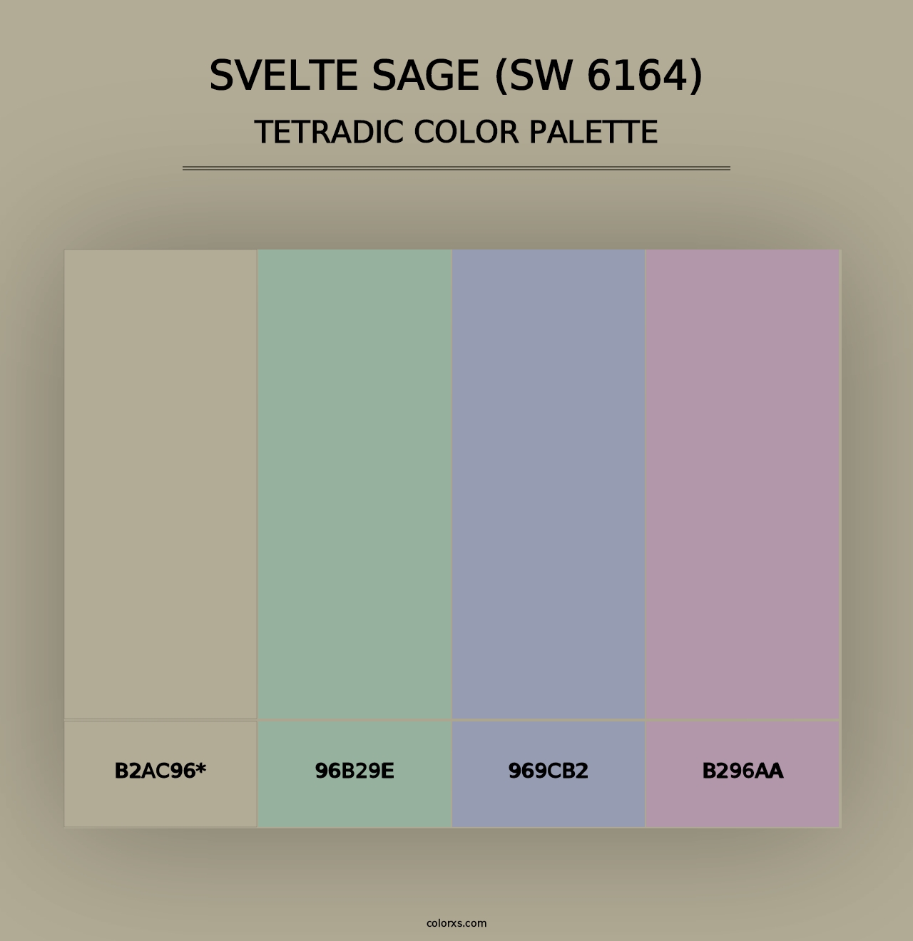 Svelte Sage (SW 6164) - Tetradic Color Palette