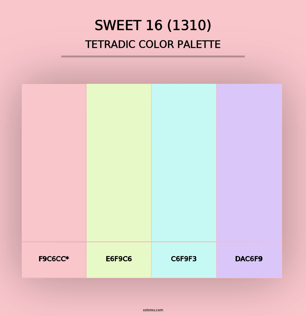 Sweet 16 (1310) - Tetradic Color Palette