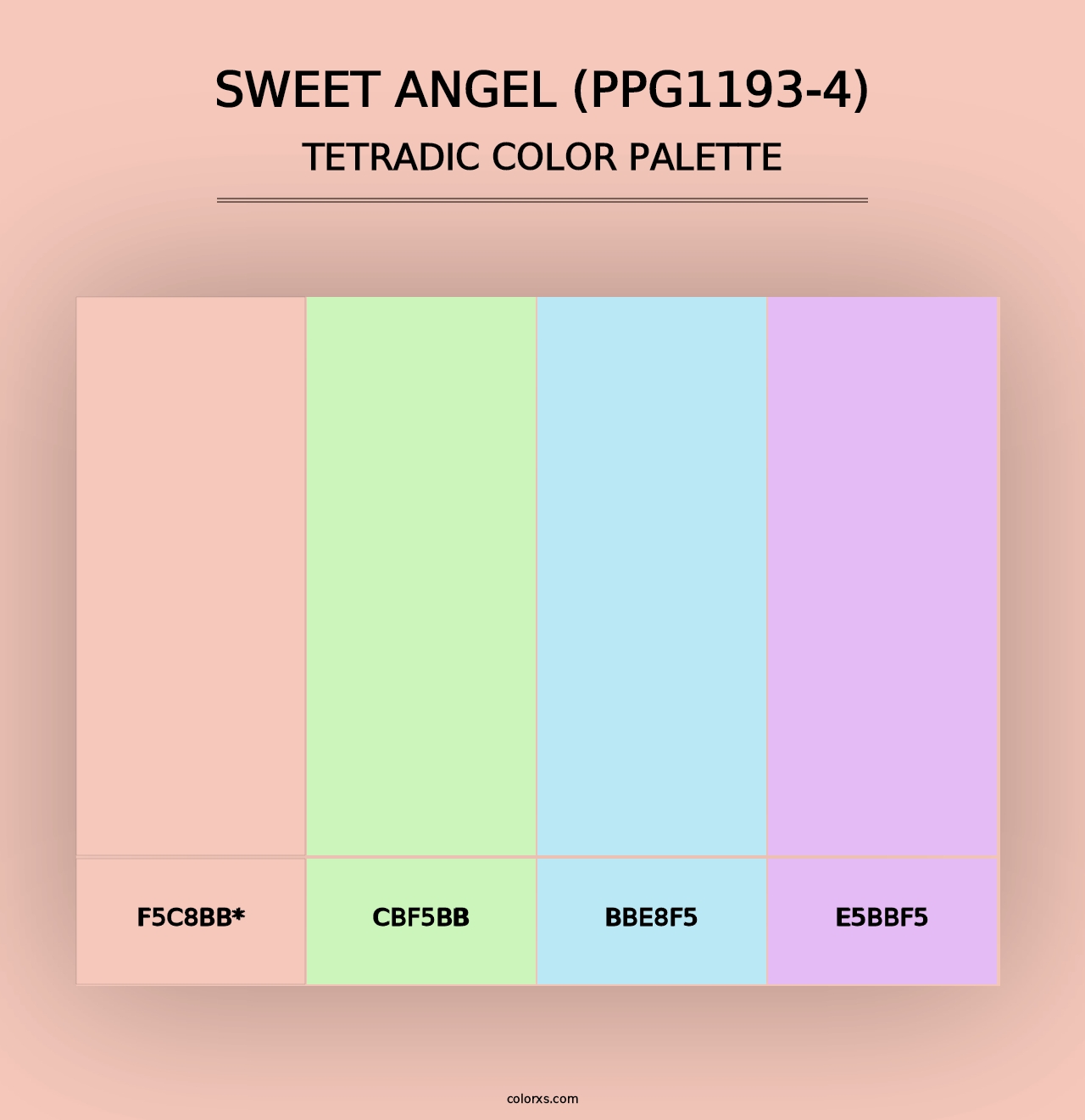 Sweet Angel (PPG1193-4) - Tetradic Color Palette