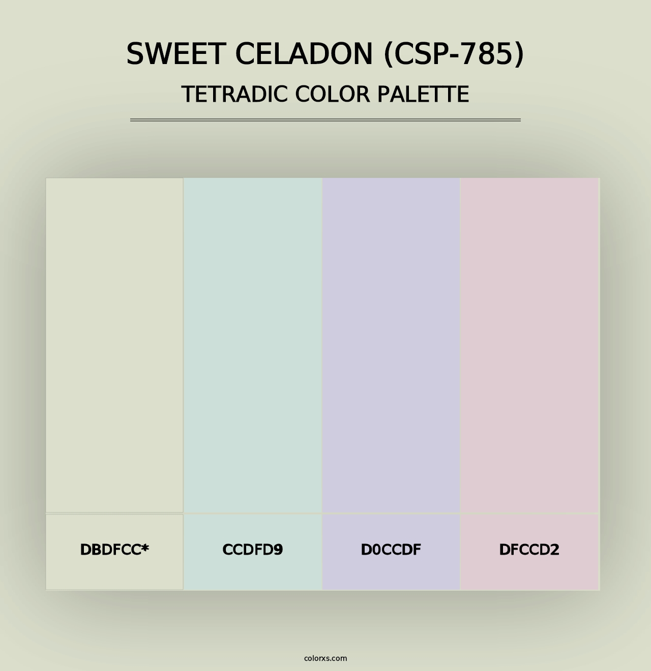 Sweet Celadon (CSP-785) - Tetradic Color Palette