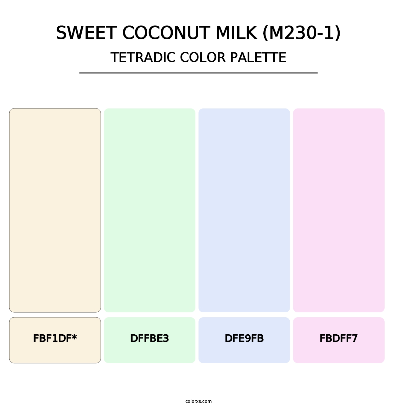 Sweet Coconut Milk (M230-1) - Tetradic Color Palette