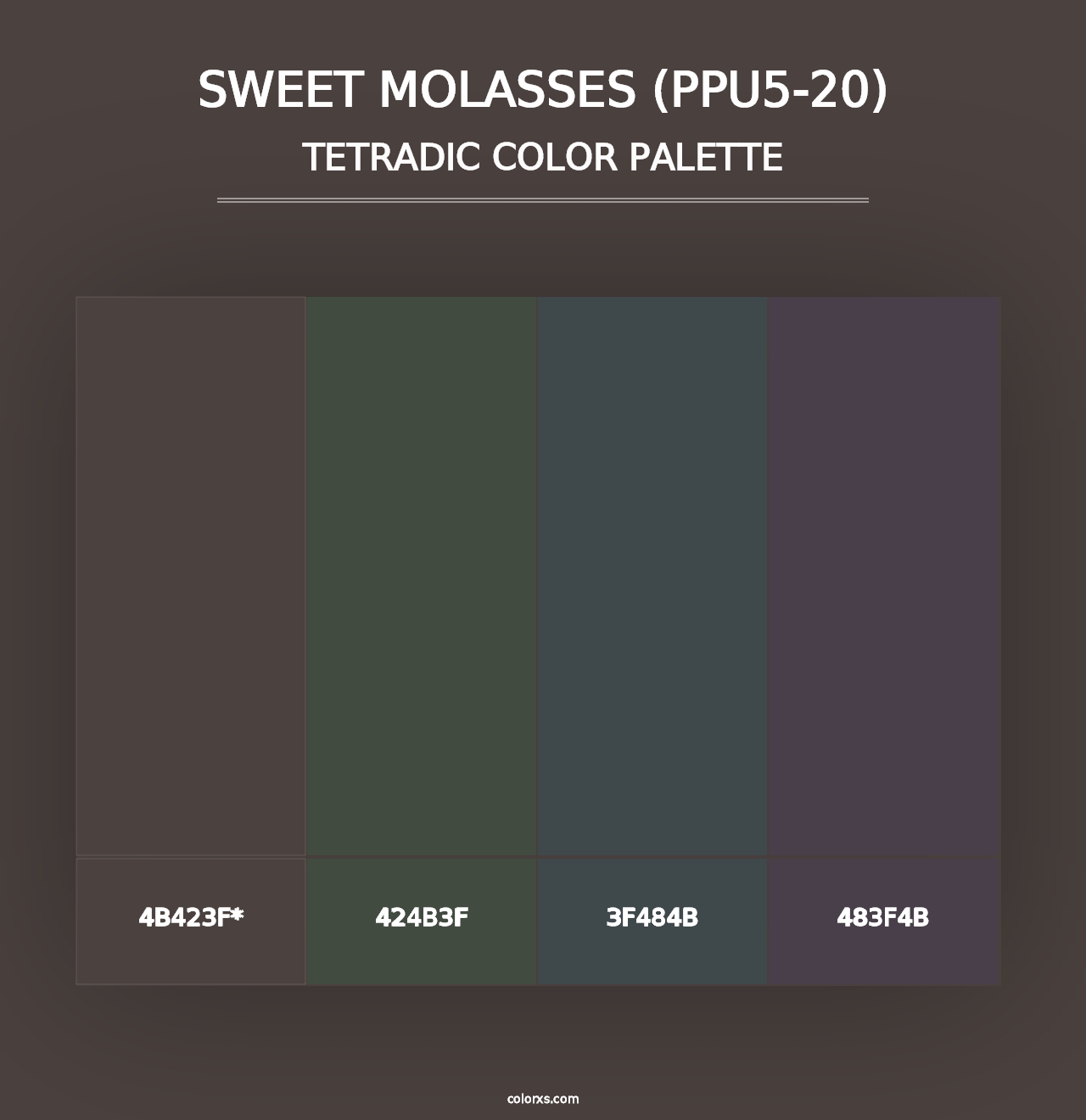 Sweet Molasses (PPU5-20) - Tetradic Color Palette