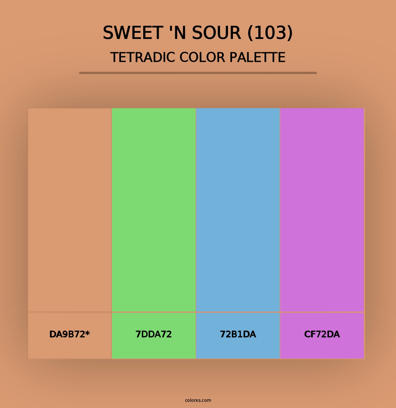 Sweet 'n Sour (103) - Tetradic Color Palette