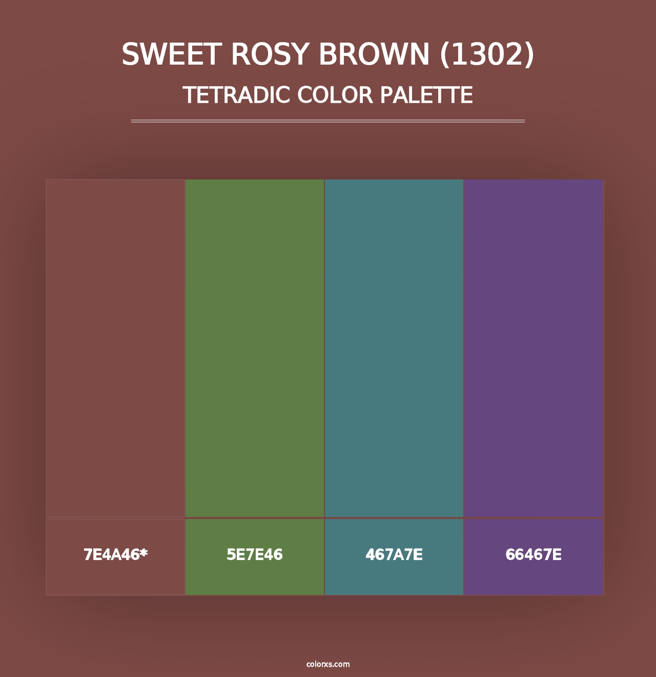 Sweet Rosy Brown (1302) - Tetradic Color Palette