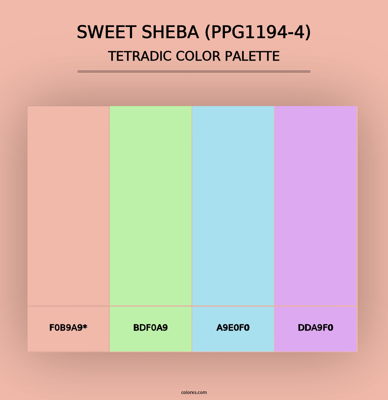 Sweet Sheba (PPG1194-4) - Tetradic Color Palette