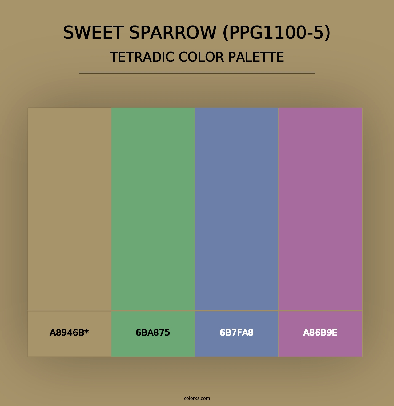 Sweet Sparrow (PPG1100-5) - Tetradic Color Palette