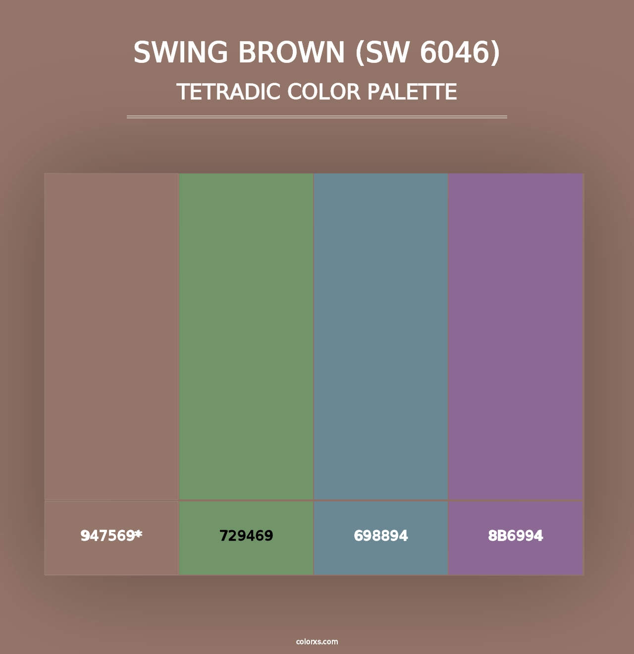 Swing Brown (SW 6046) - Tetradic Color Palette