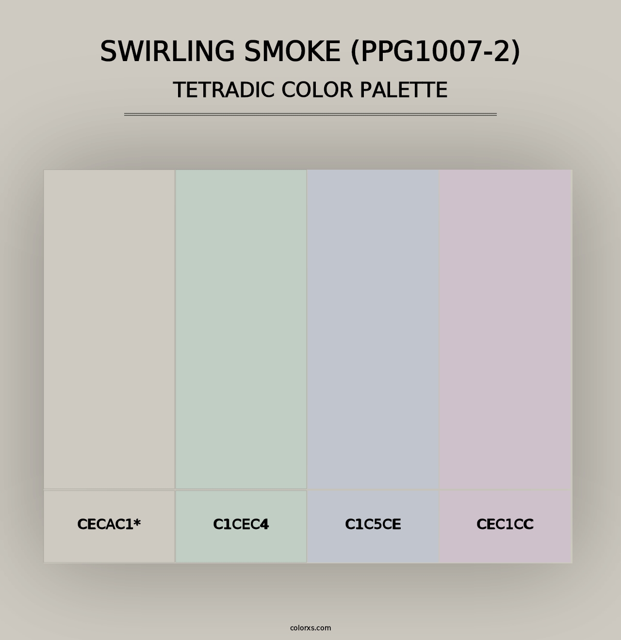 Swirling Smoke (PPG1007-2) - Tetradic Color Palette