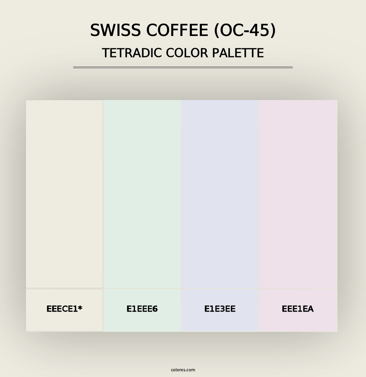 Swiss Coffee (OC-45) - Tetradic Color Palette