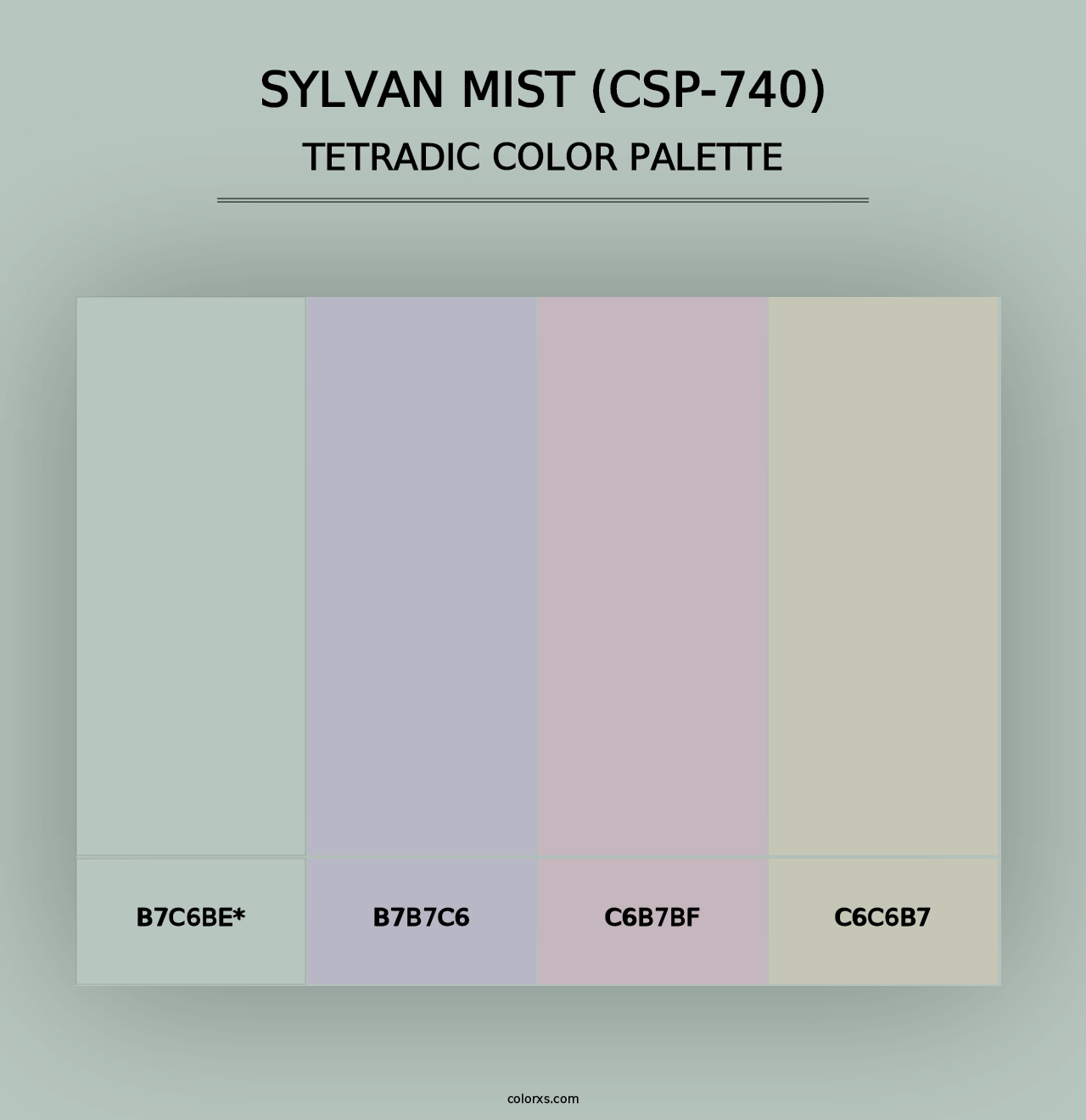 Sylvan Mist (CSP-740) - Tetradic Color Palette