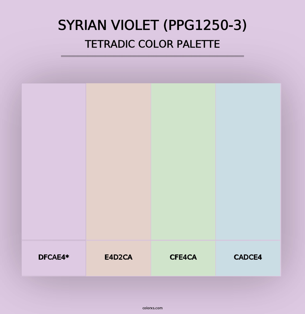 Syrian Violet (PPG1250-3) - Tetradic Color Palette