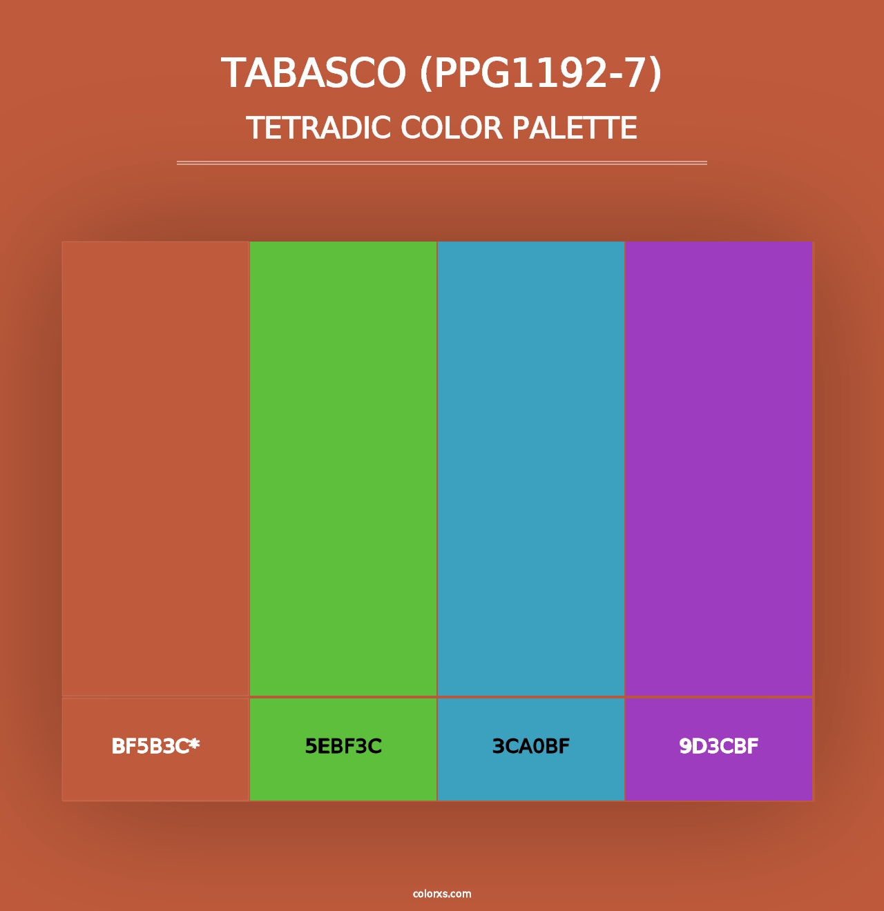 Tabasco (PPG1192-7) - Tetradic Color Palette