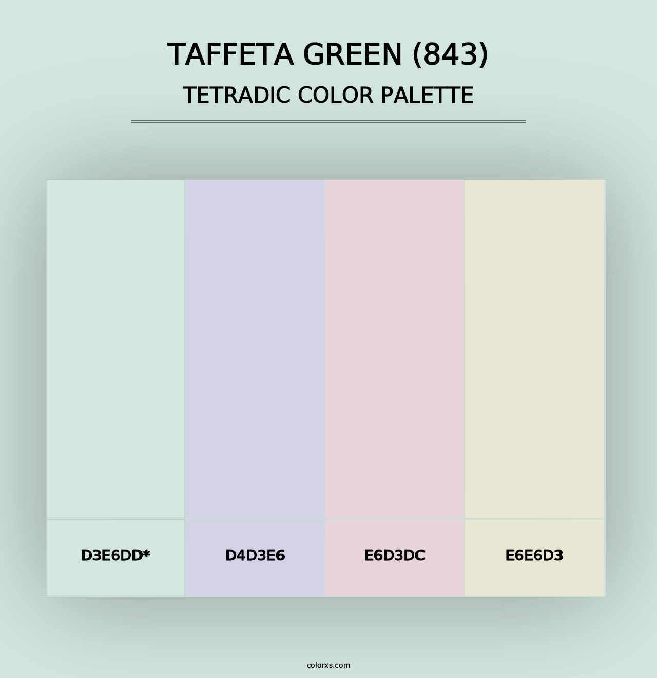 Taffeta Green (843) - Tetradic Color Palette