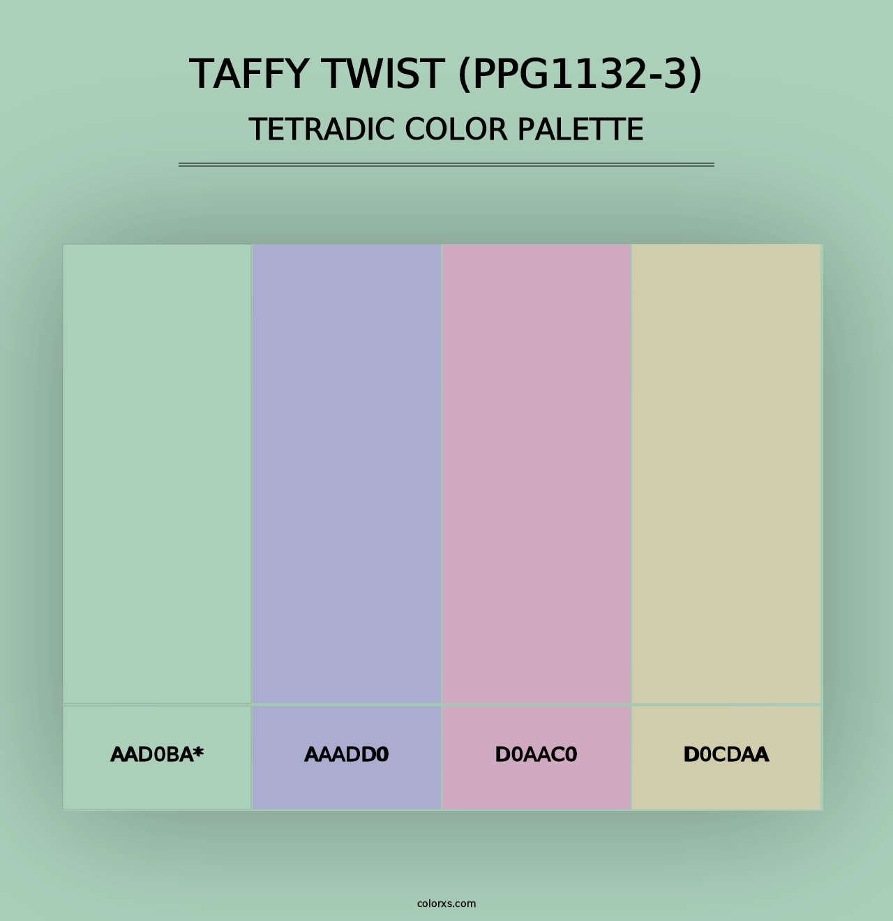 Taffy Twist (PPG1132-3) - Tetradic Color Palette