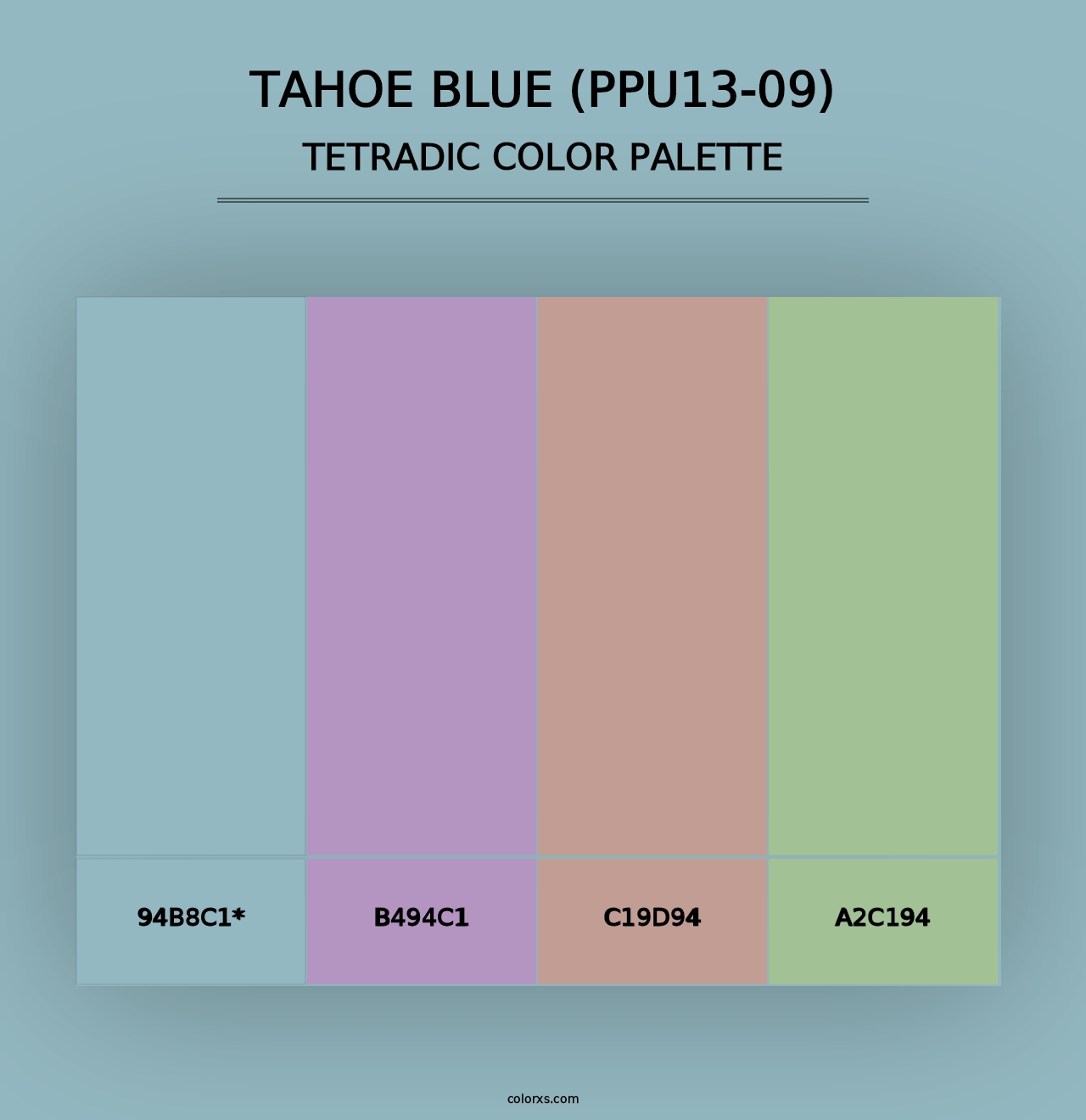 Tahoe Blue (PPU13-09) - Tetradic Color Palette