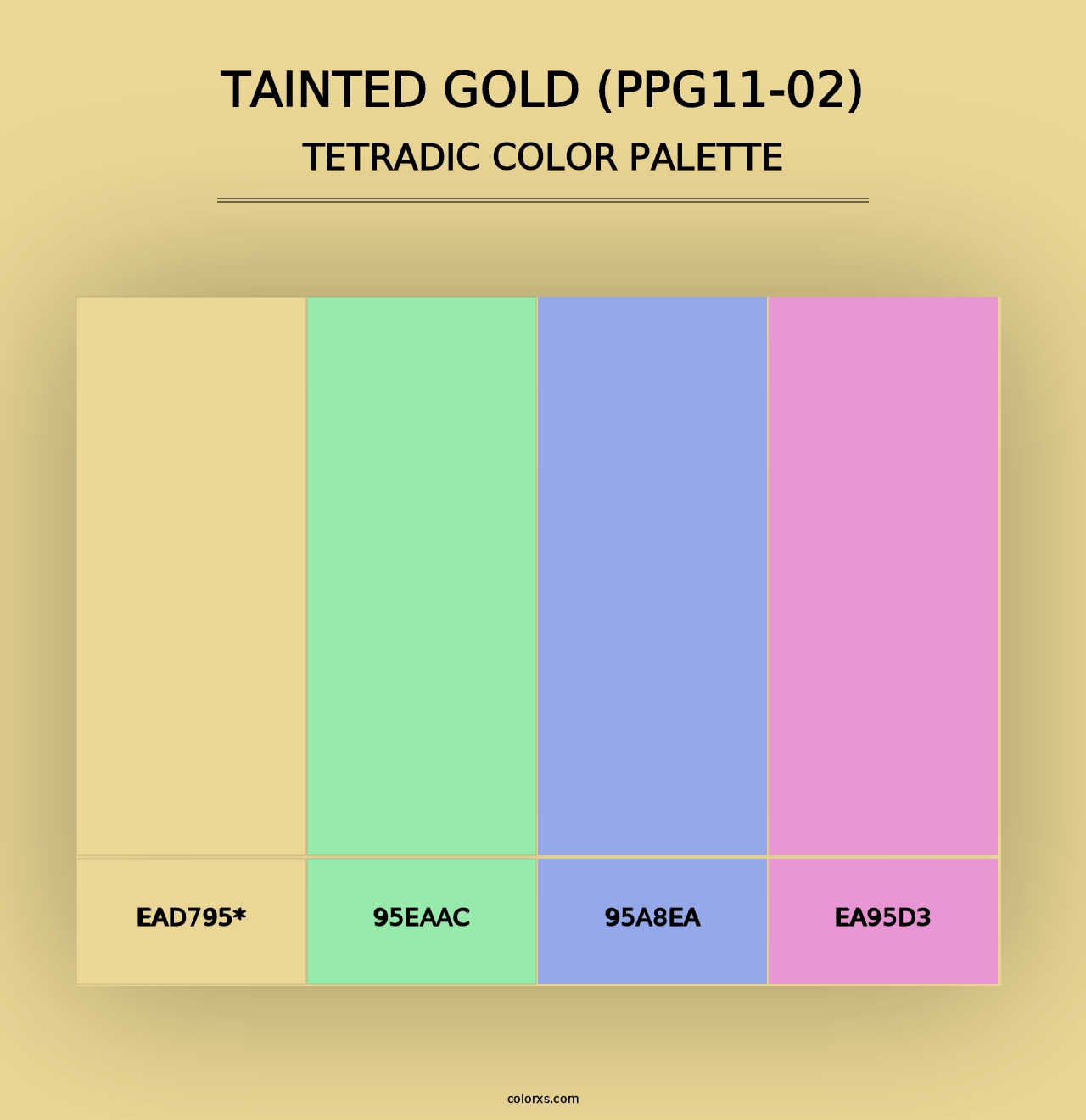 Tainted Gold (PPG11-02) - Tetradic Color Palette