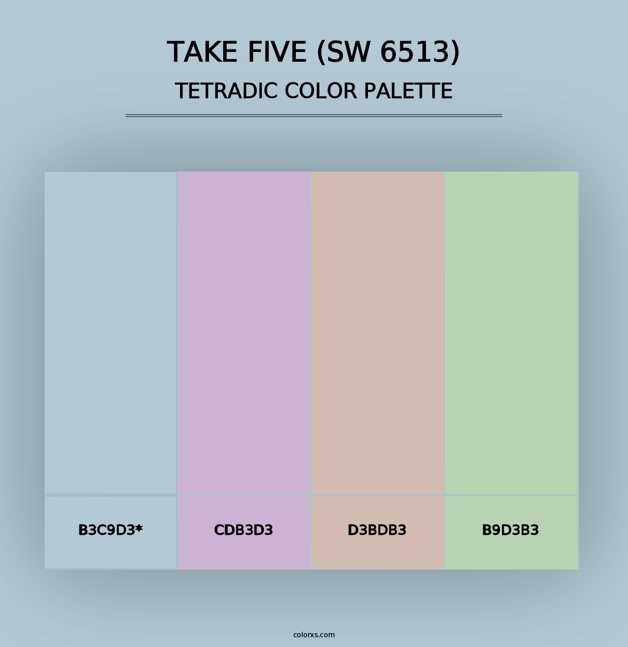 Take Five (SW 6513) - Tetradic Color Palette