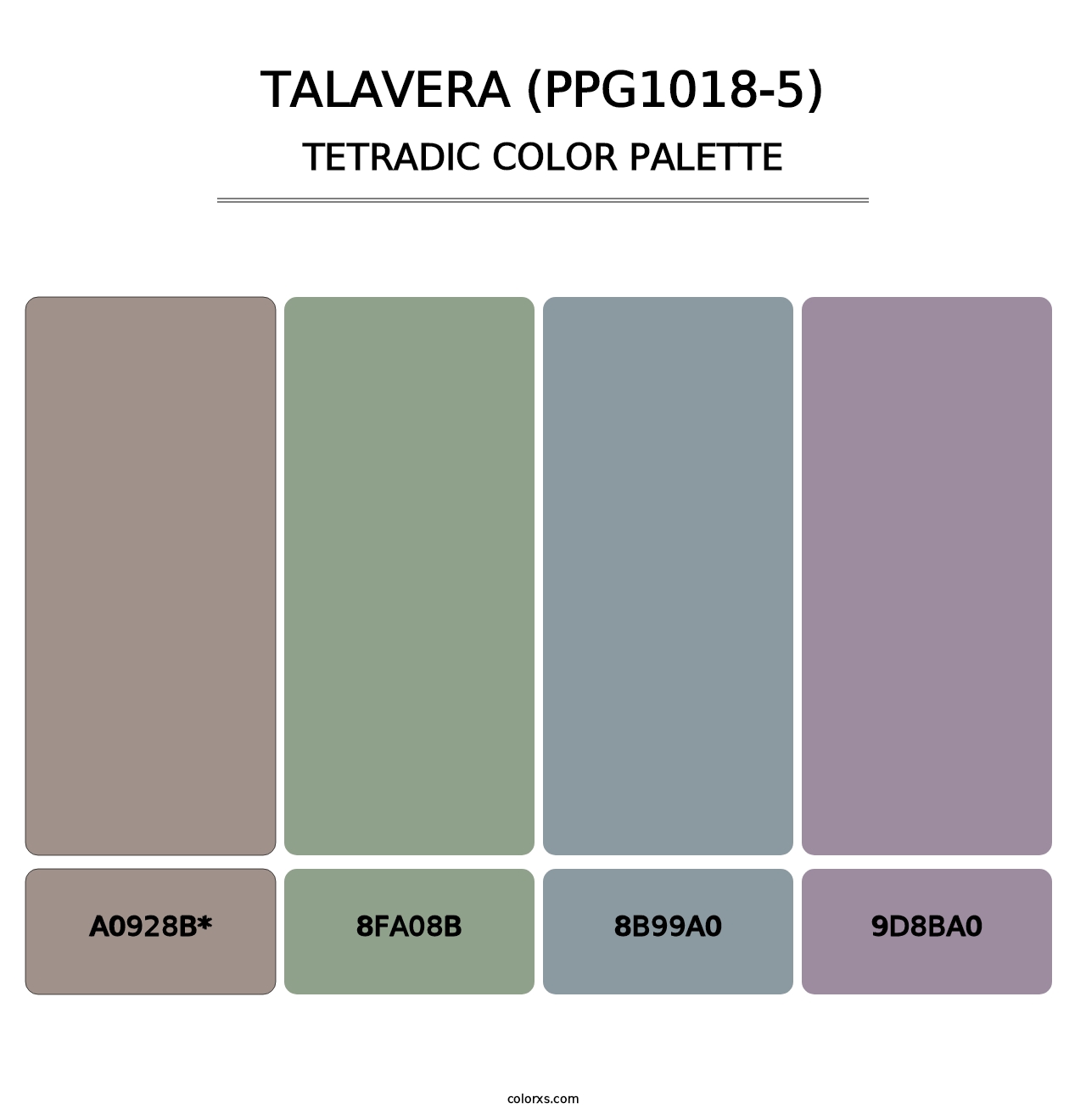 Talavera (PPG1018-5) - Tetradic Color Palette