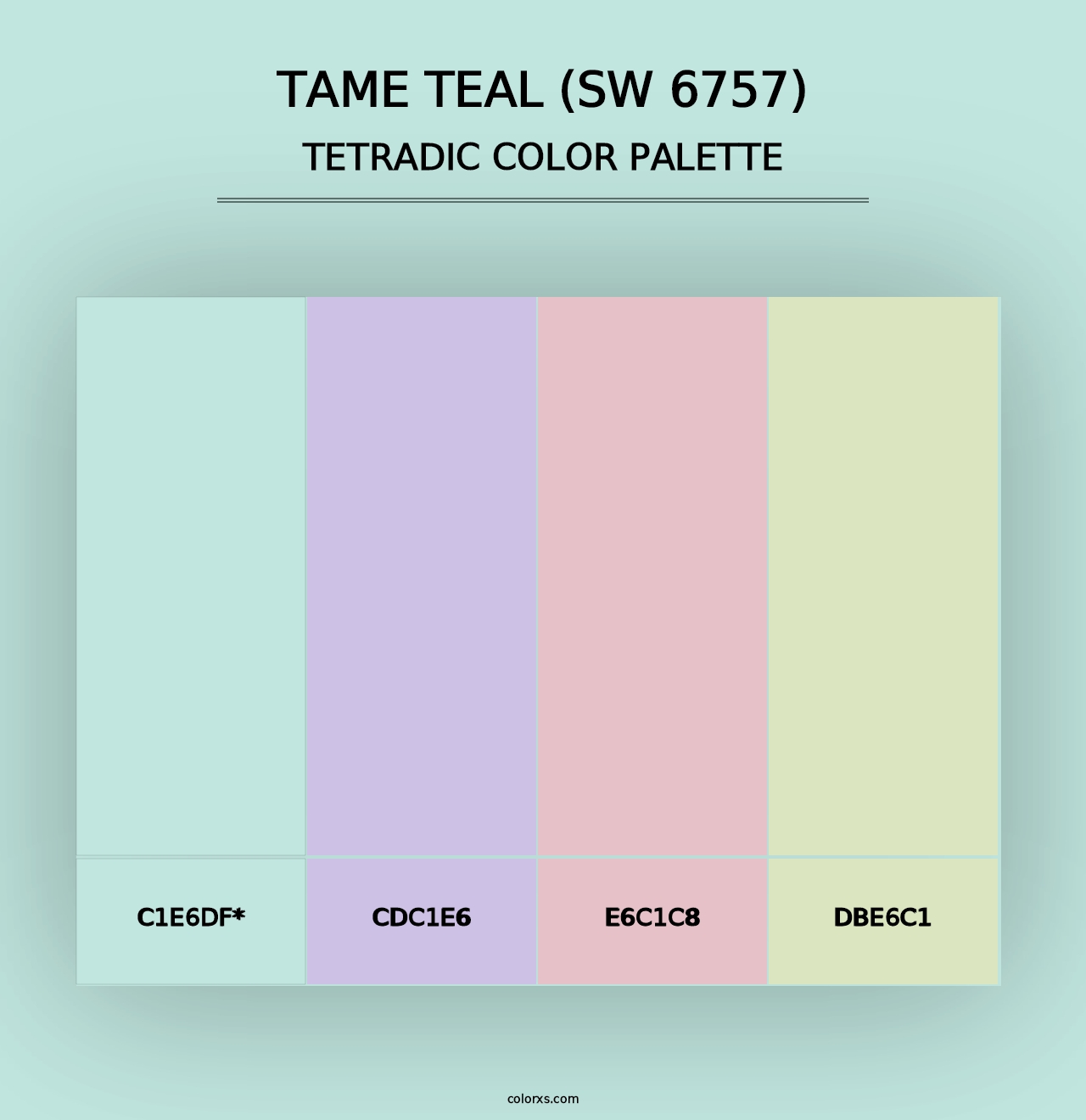 Tame Teal (SW 6757) - Tetradic Color Palette