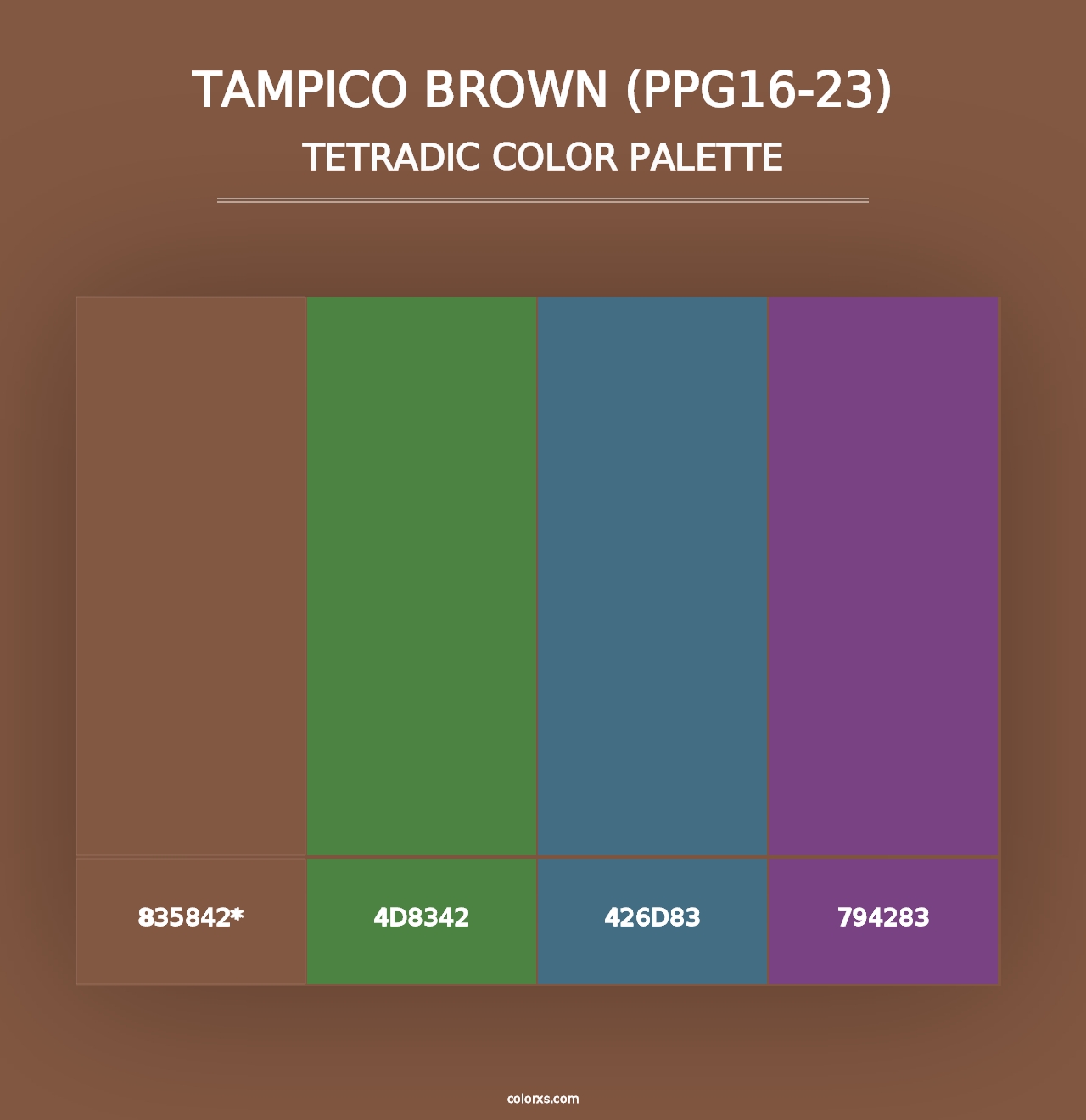 Tampico Brown (PPG16-23) - Tetradic Color Palette