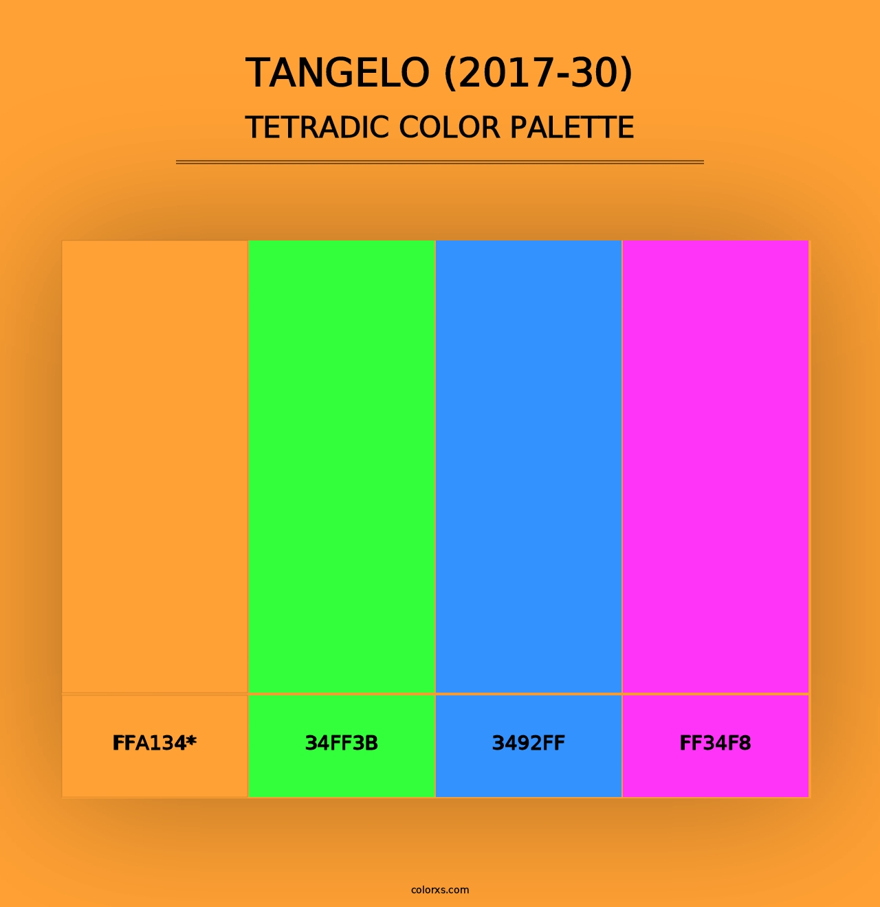 Tangelo (2017-30) - Tetradic Color Palette