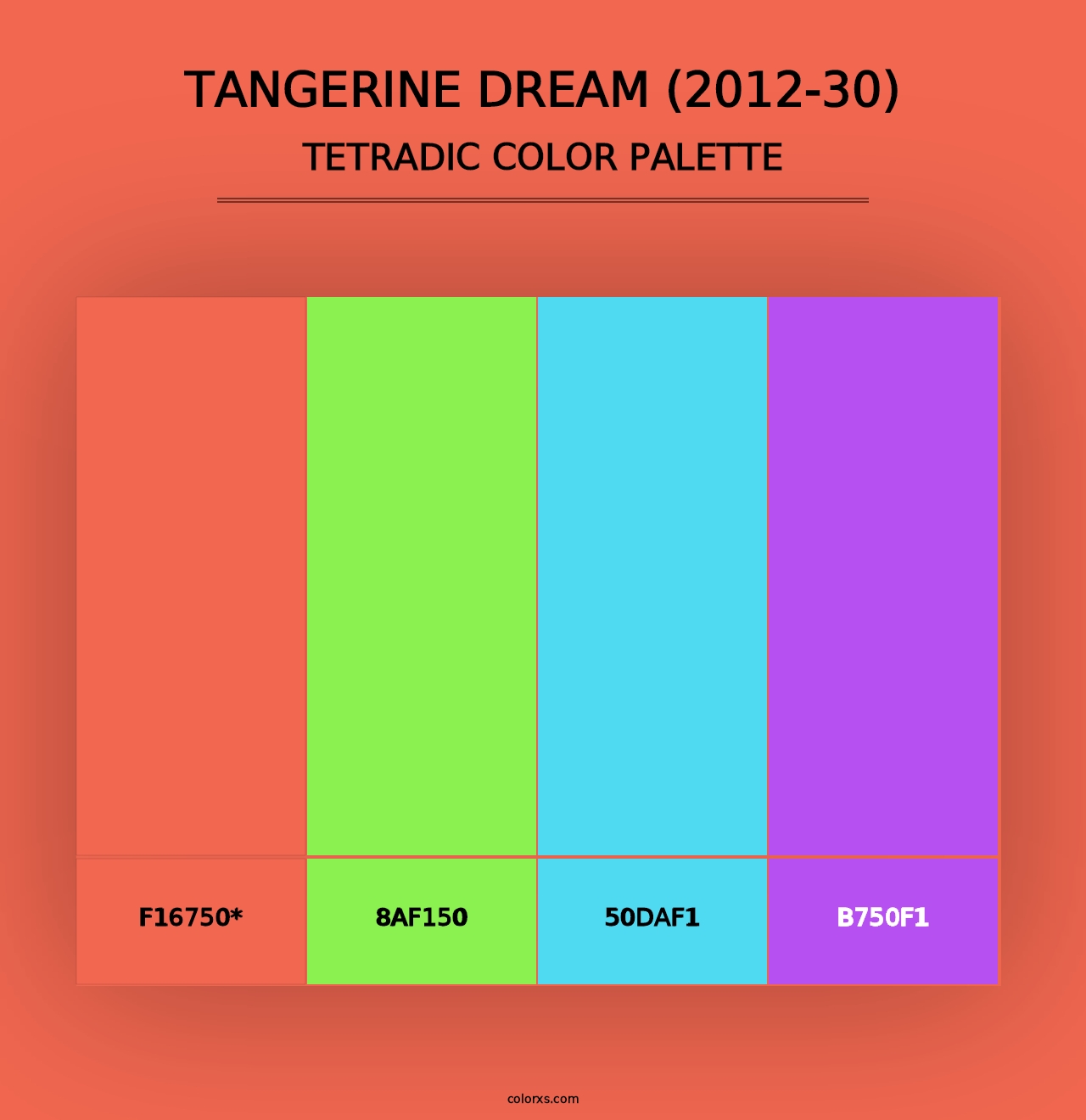 Tangerine Dream (2012-30) - Tetradic Color Palette