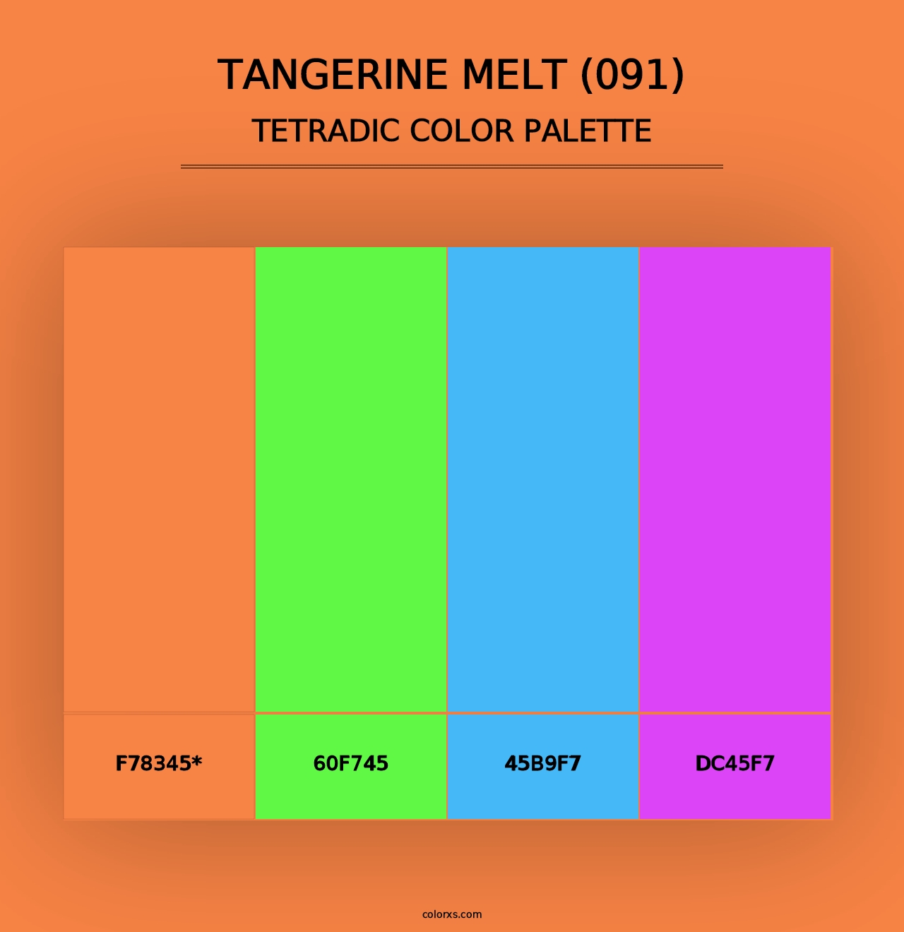 Tangerine Melt (091) - Tetradic Color Palette