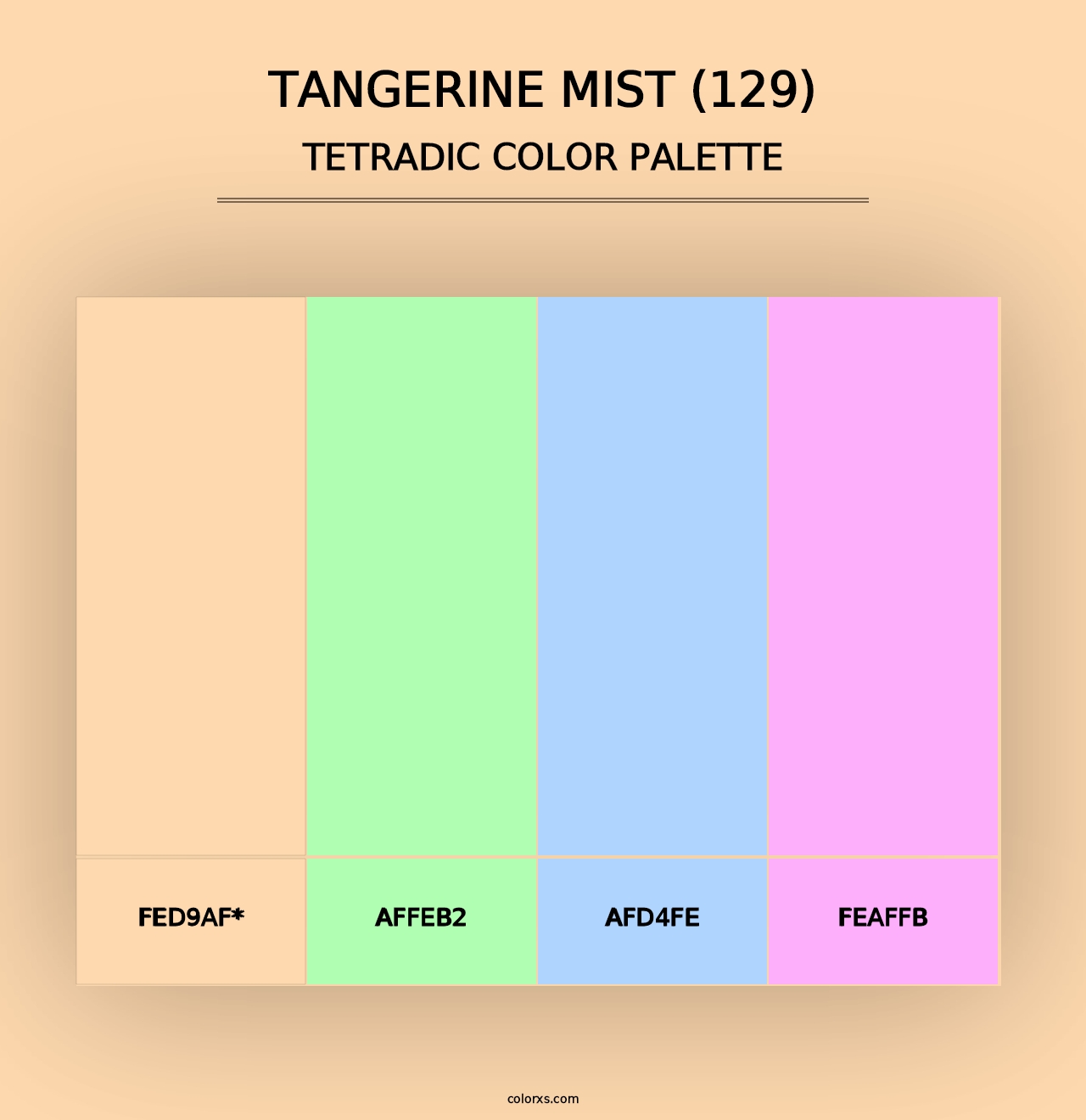 Tangerine Mist (129) - Tetradic Color Palette