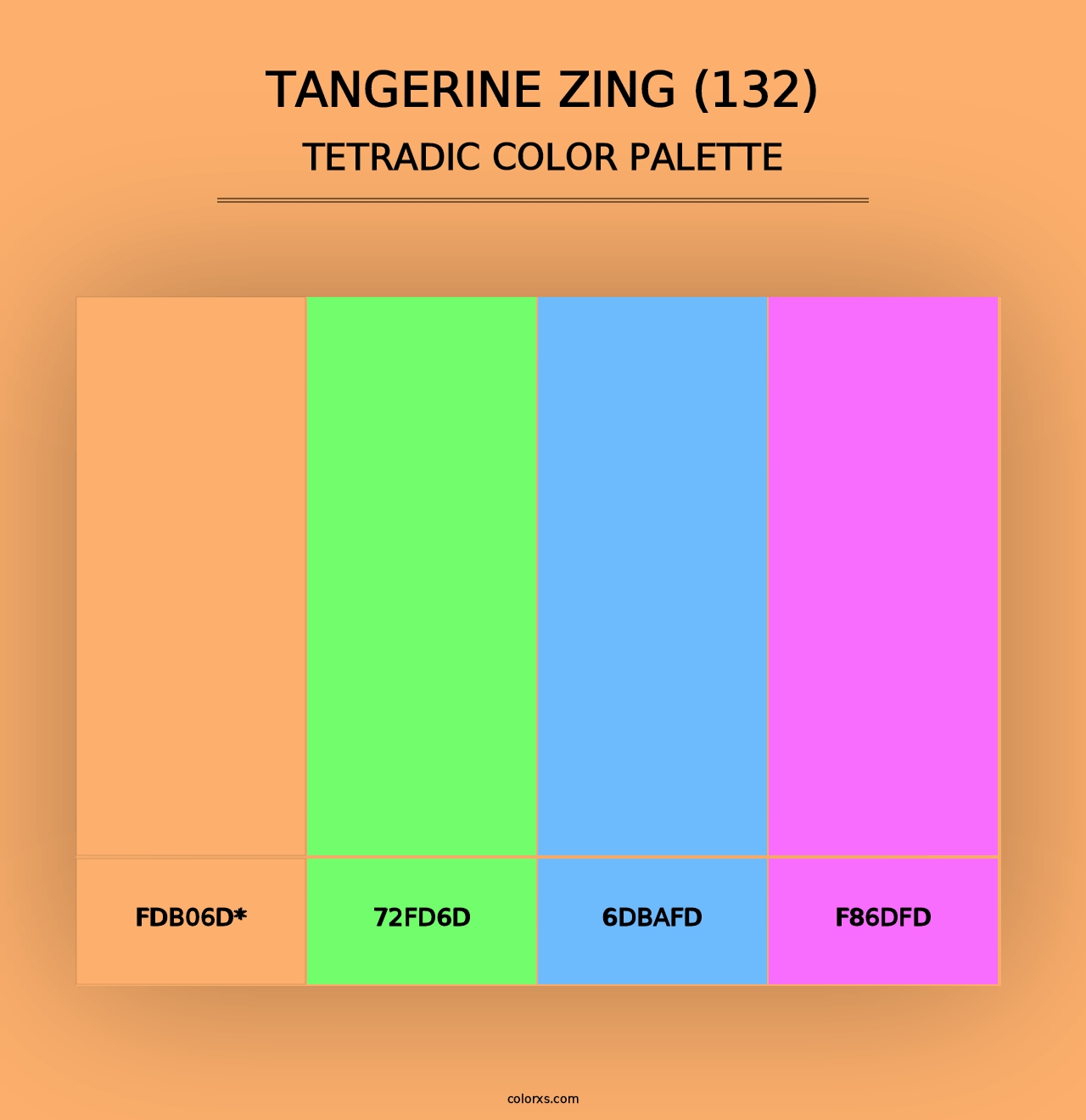 Tangerine Zing (132) - Tetradic Color Palette