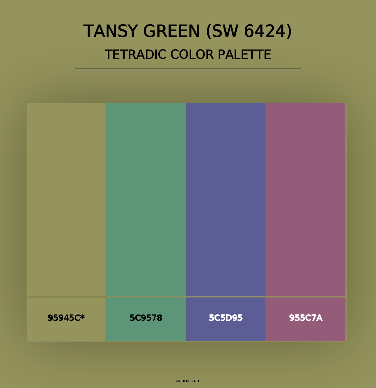 Tansy Green (SW 6424) - Tetradic Color Palette