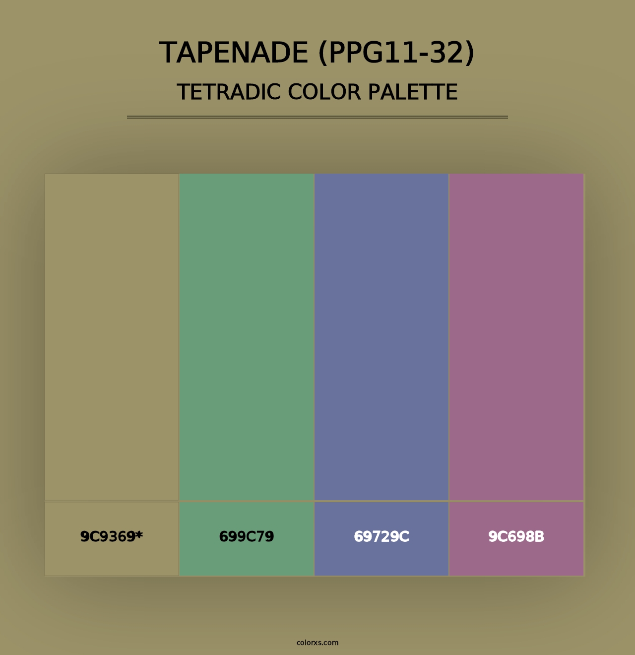 Tapenade (PPG11-32) - Tetradic Color Palette