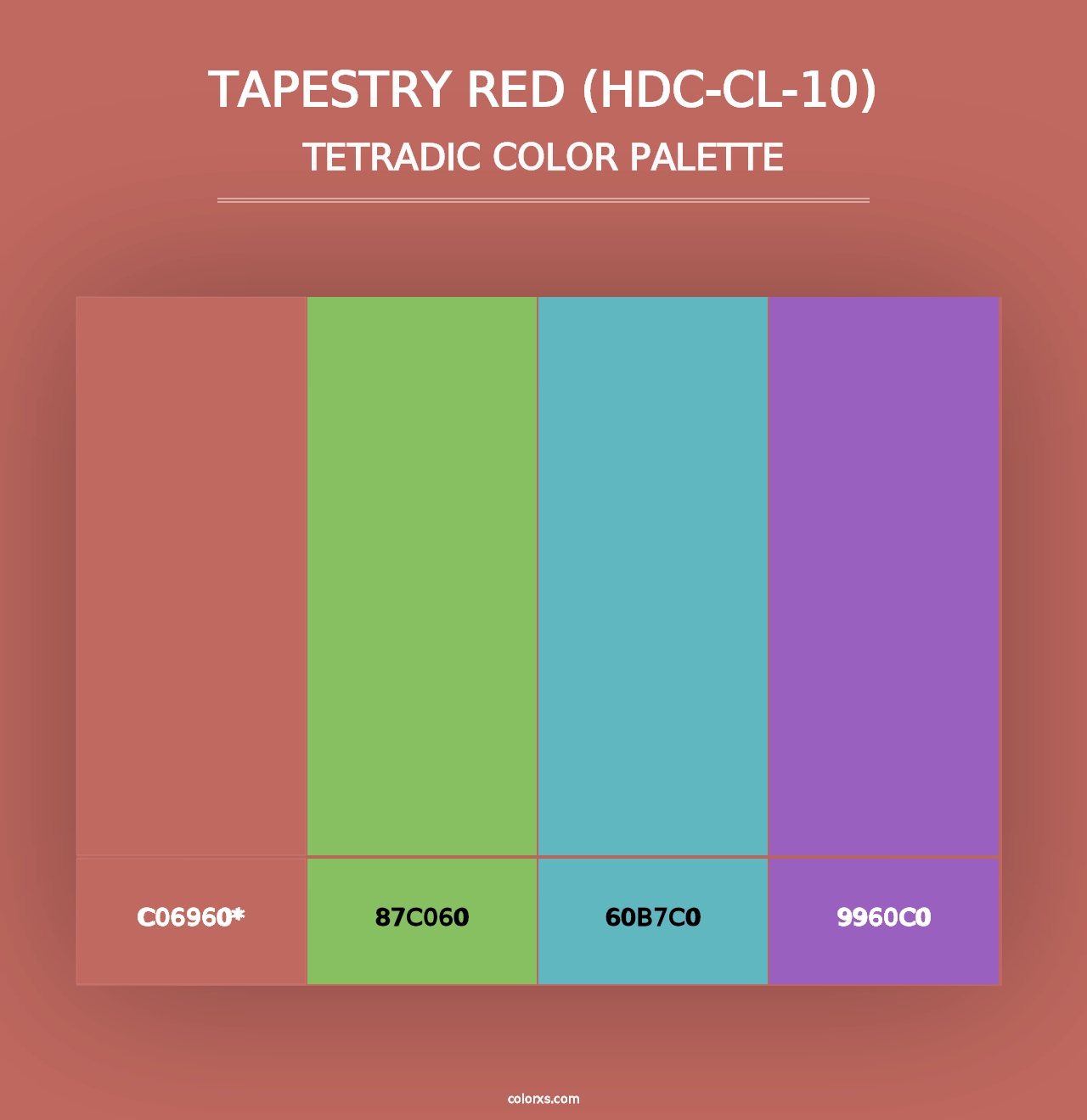 Tapestry Red (HDC-CL-10) - Tetradic Color Palette