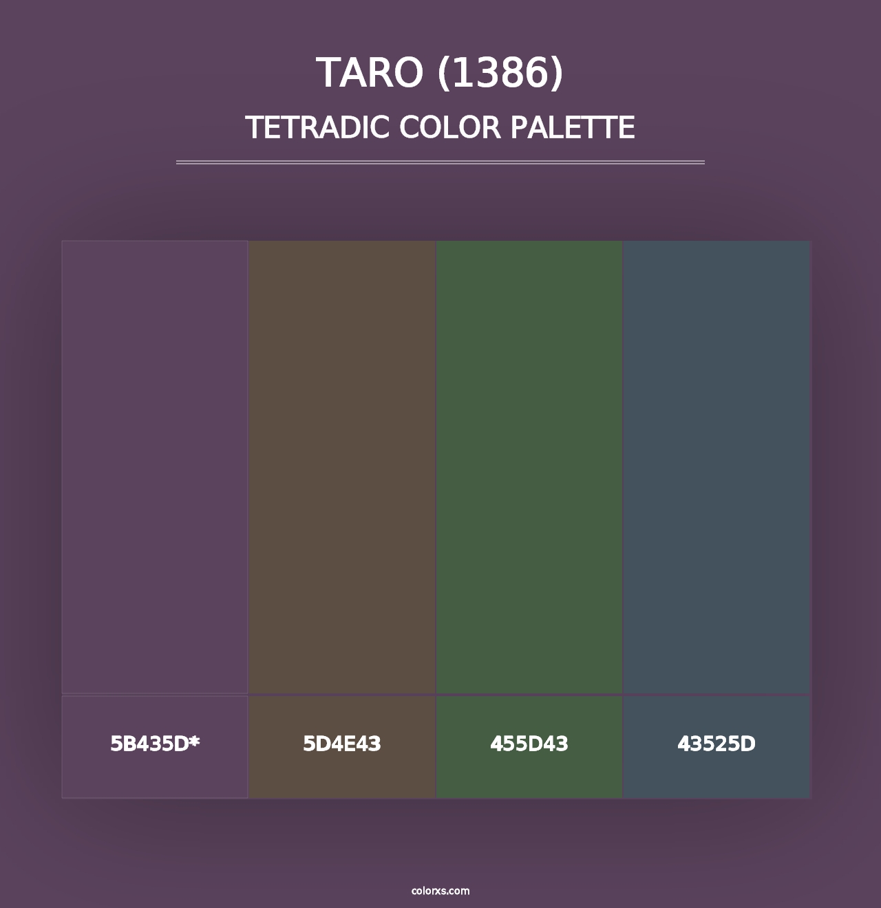 Taro (1386) - Tetradic Color Palette