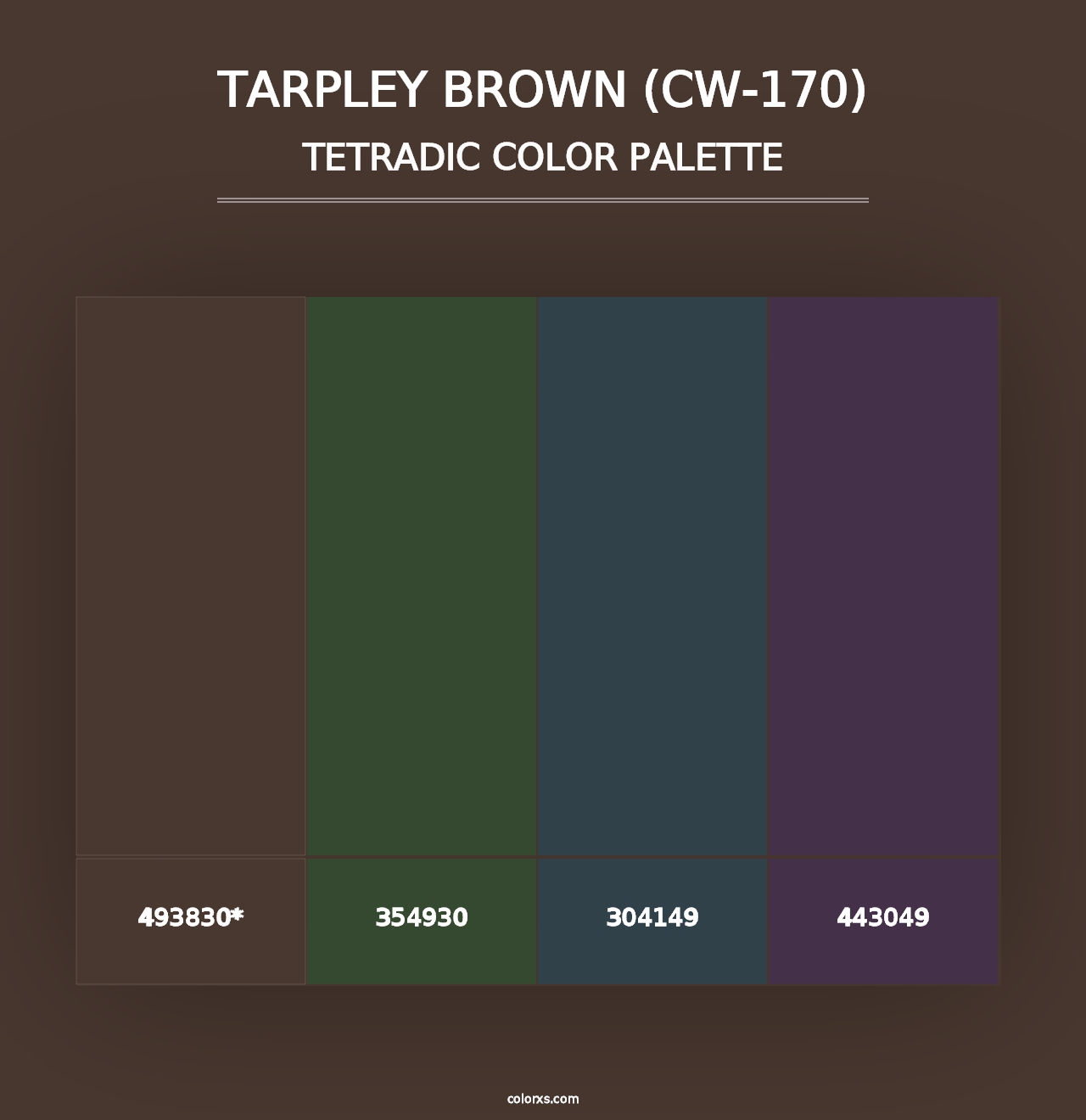 Tarpley Brown (CW-170) - Tetradic Color Palette