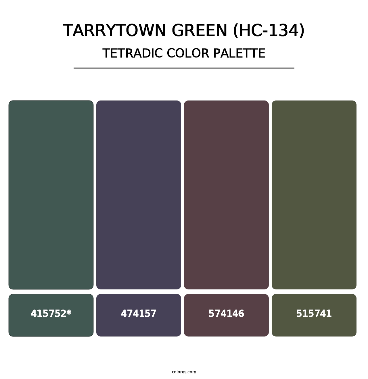 Tarrytown Green (HC-134) - Tetradic Color Palette