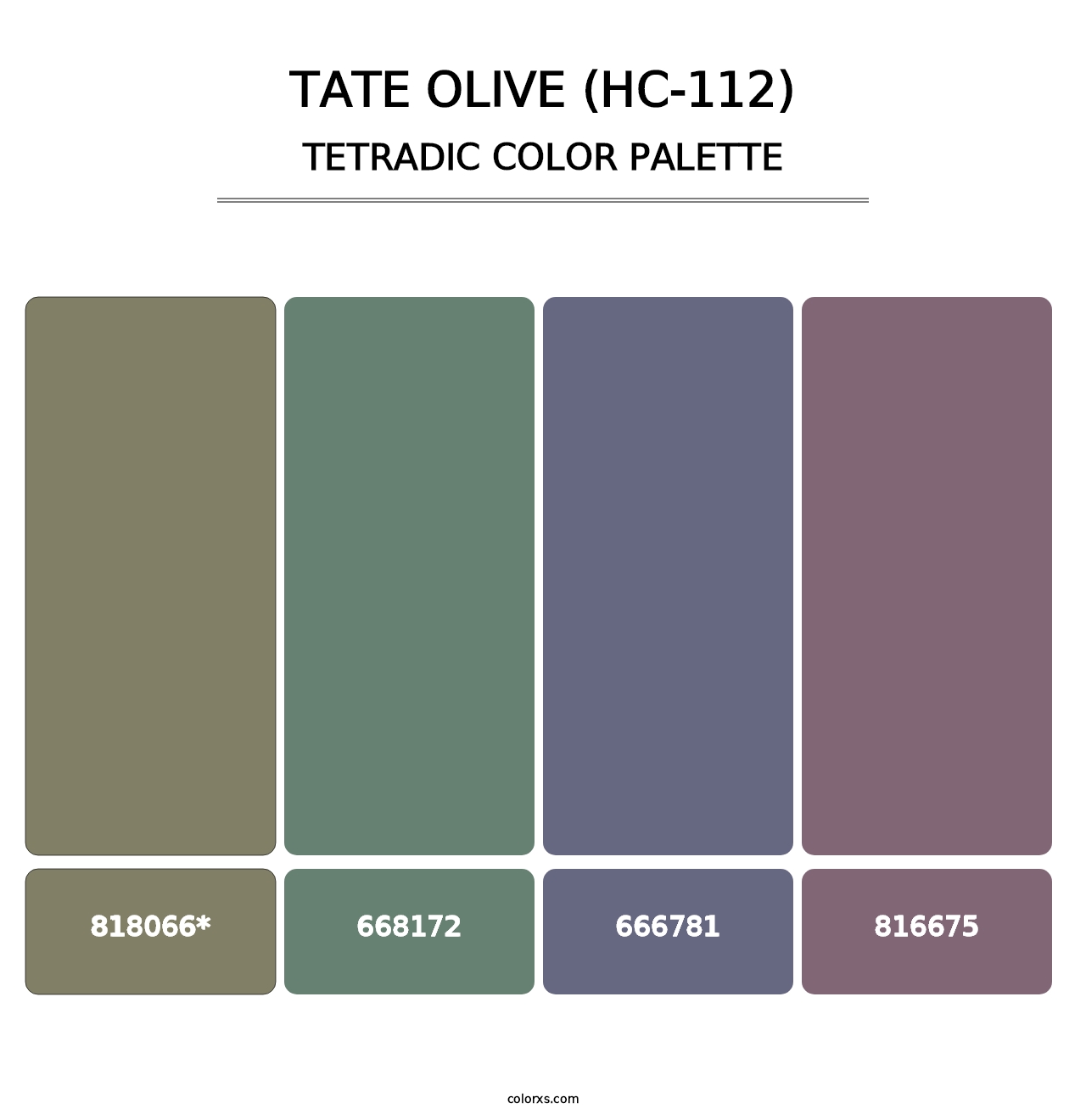 Tate Olive (HC-112) - Tetradic Color Palette