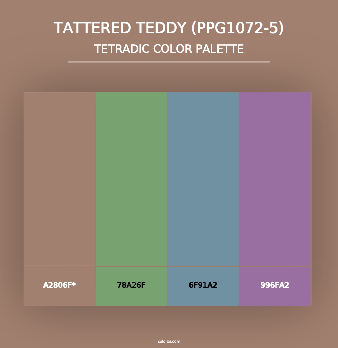 Tattered Teddy (PPG1072-5) - Tetradic Color Palette