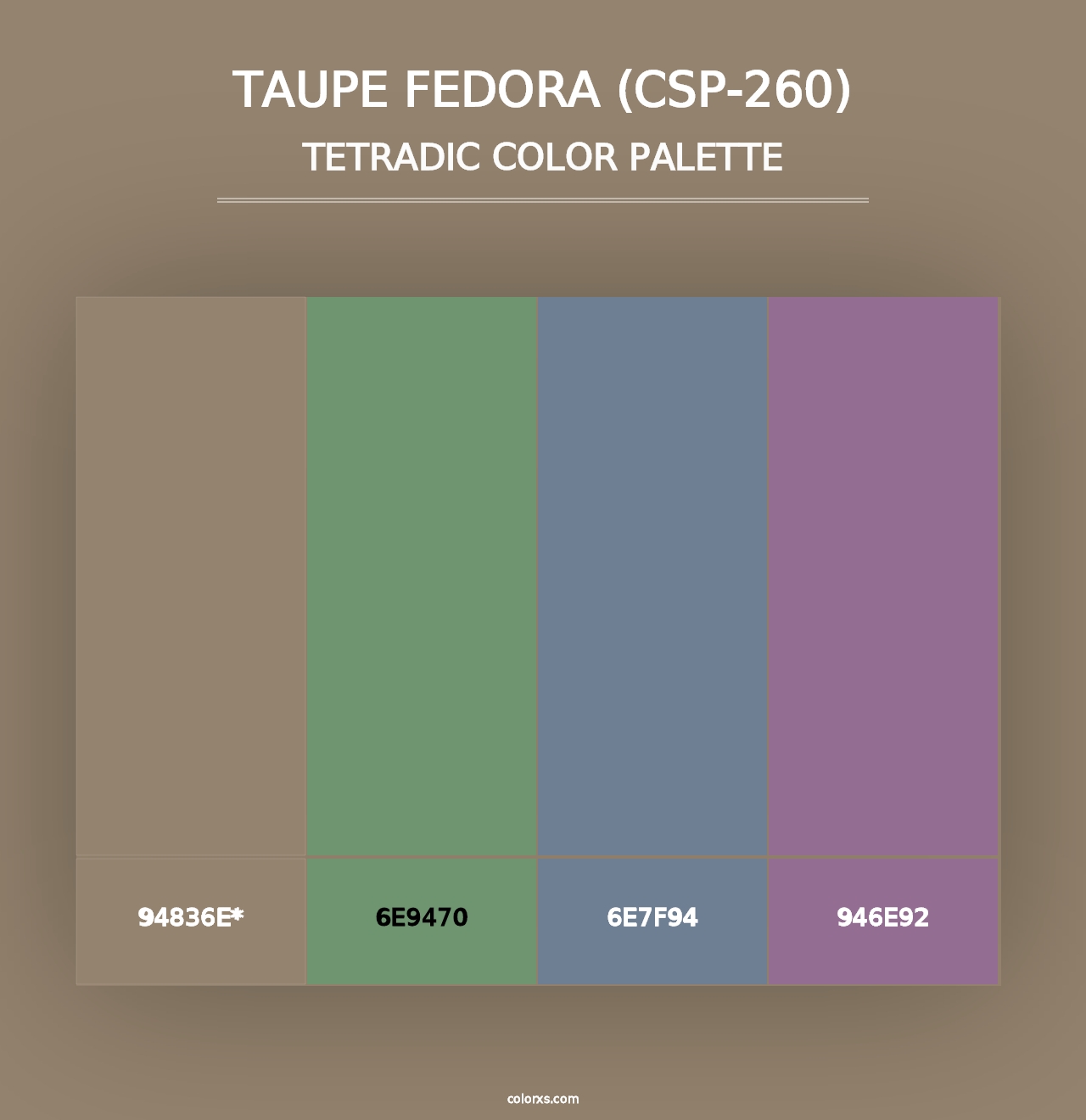 Taupe Fedora (CSP-260) - Tetradic Color Palette