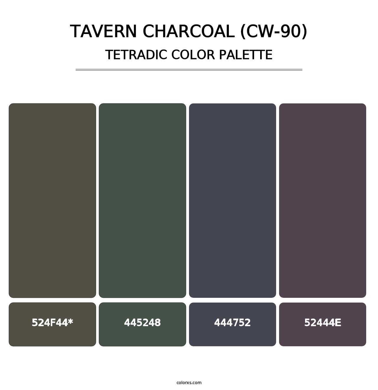 Tavern Charcoal (CW-90) - Tetradic Color Palette