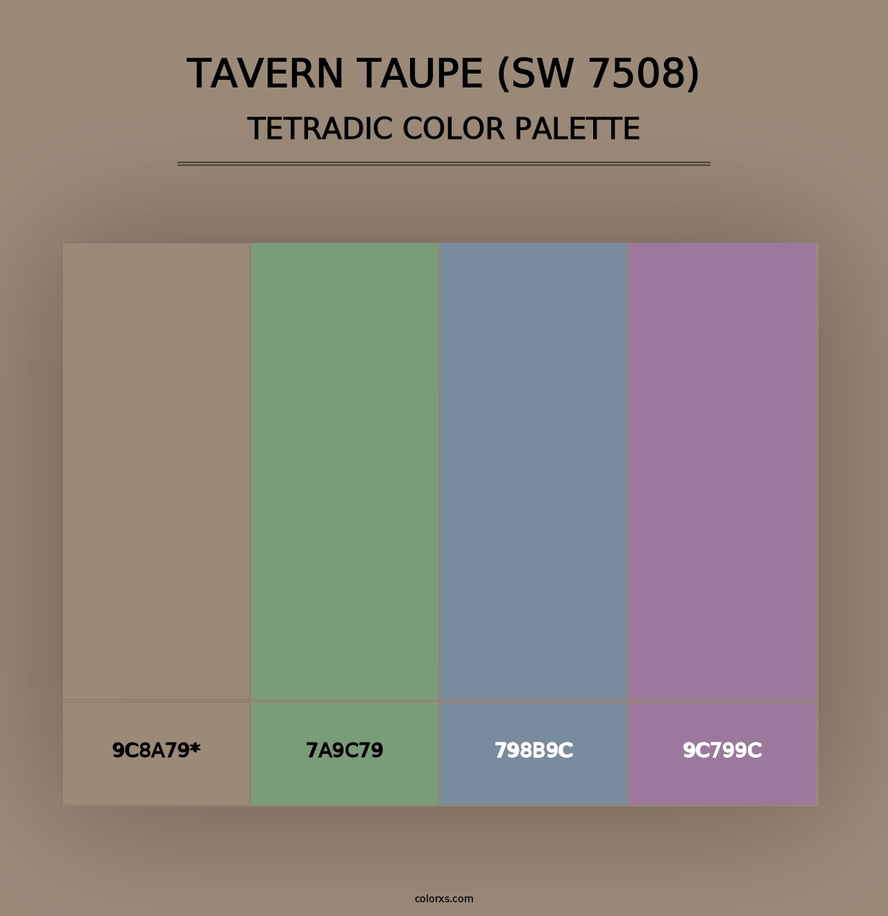 Tavern Taupe (SW 7508) - Tetradic Color Palette