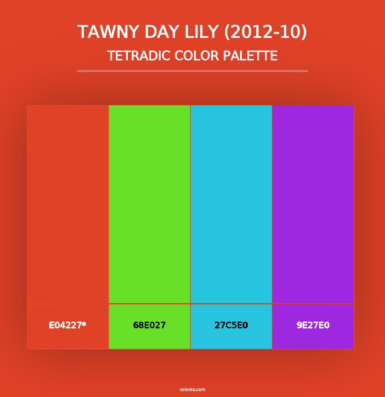 Tawny Day Lily (2012-10) - Tetradic Color Palette