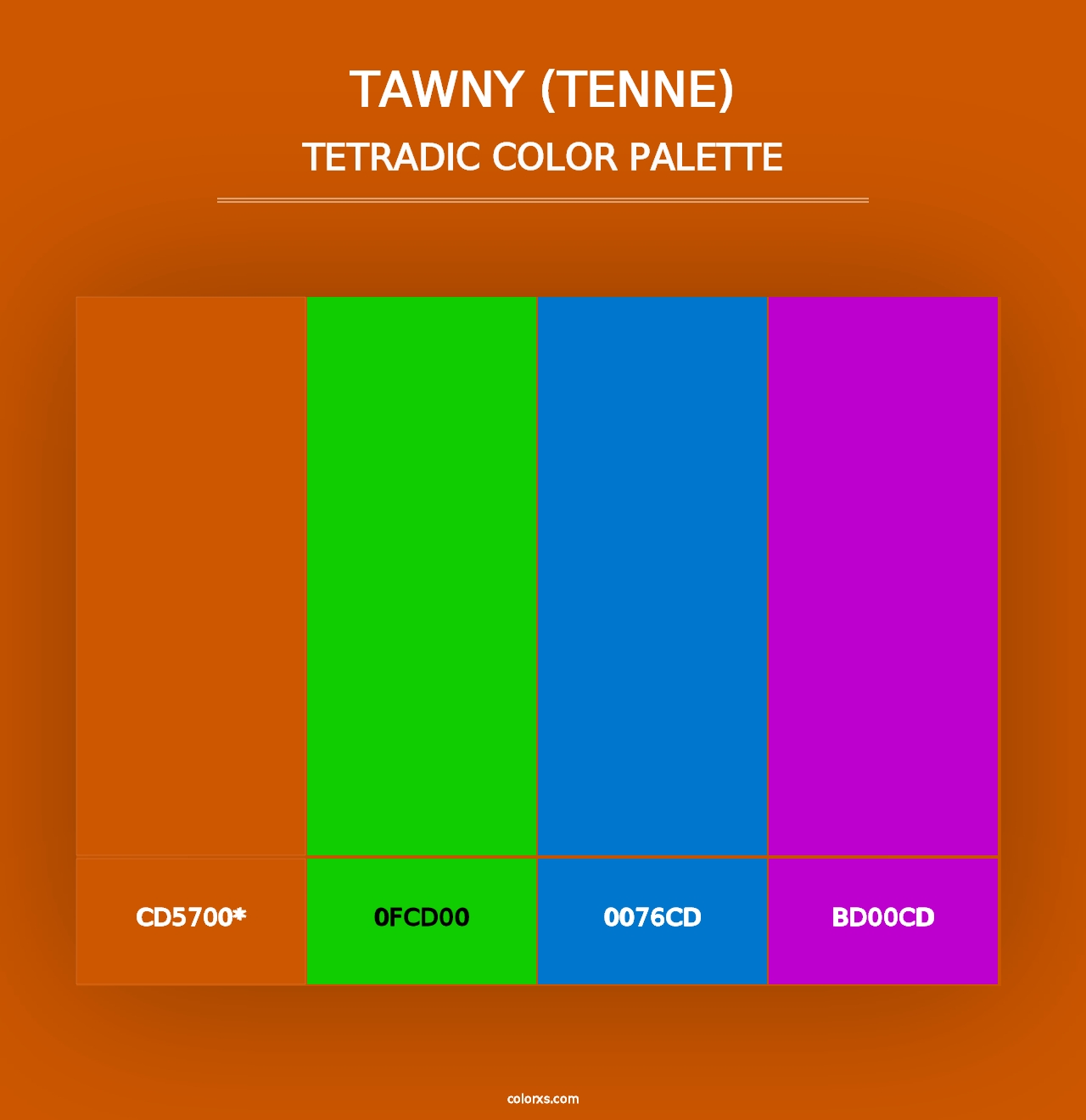 Tawny (Tenne) - Tetradic Color Palette