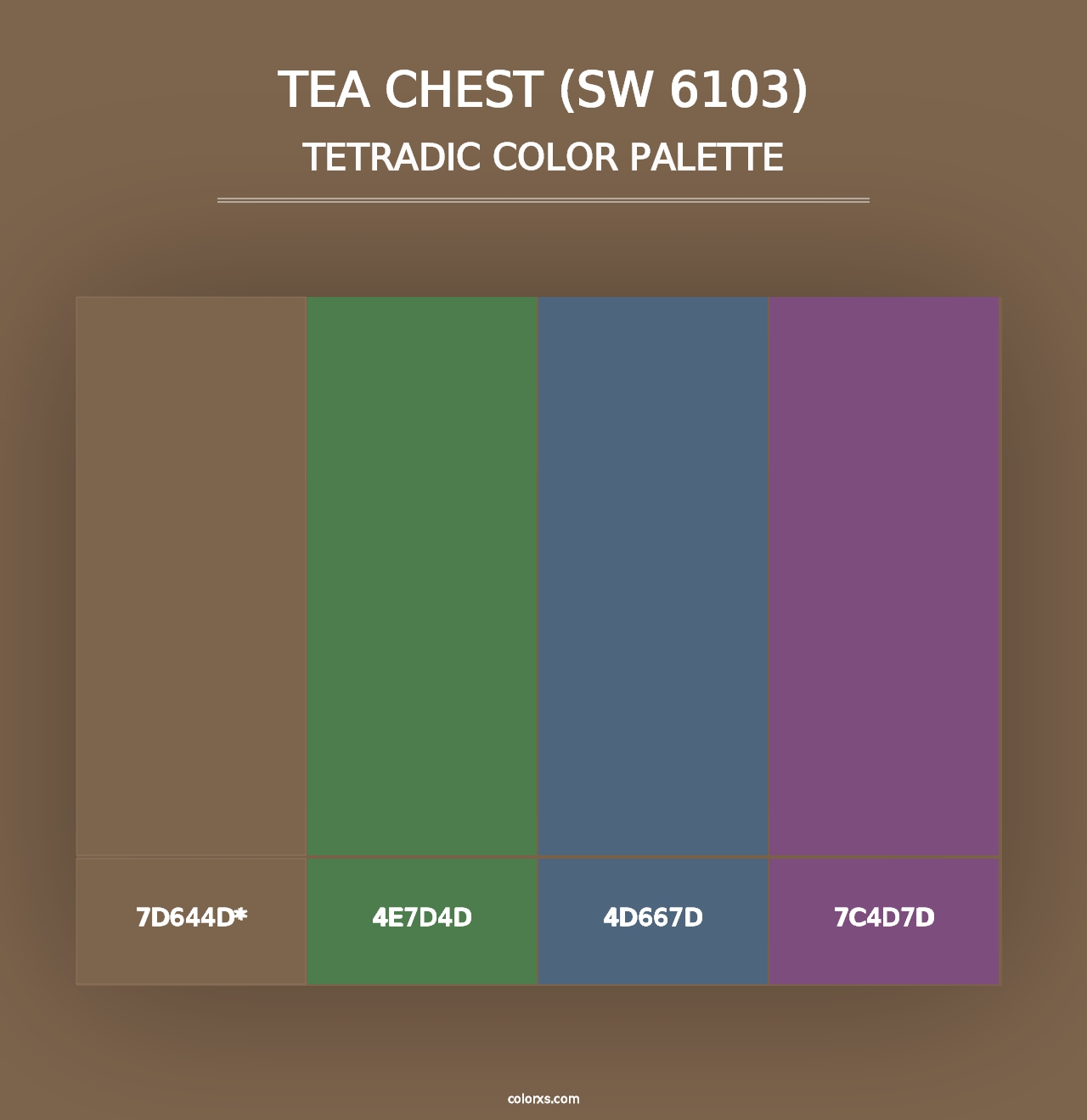 Tea Chest (SW 6103) - Tetradic Color Palette