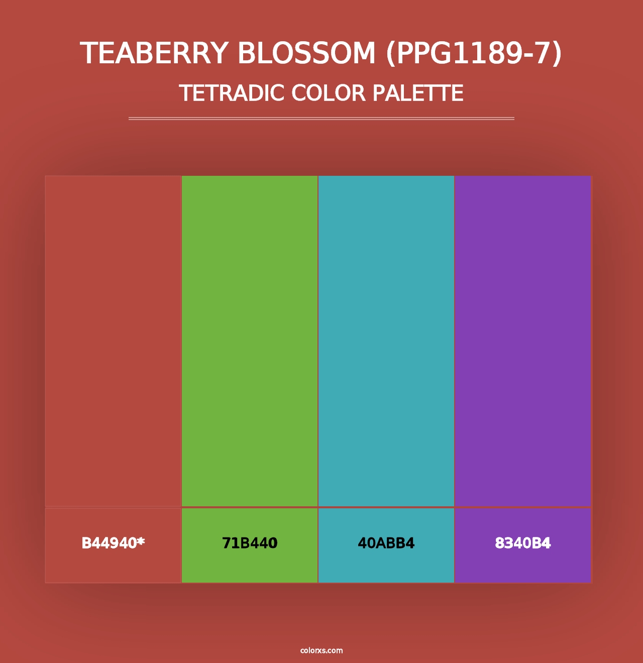 Teaberry Blossom (PPG1189-7) - Tetradic Color Palette