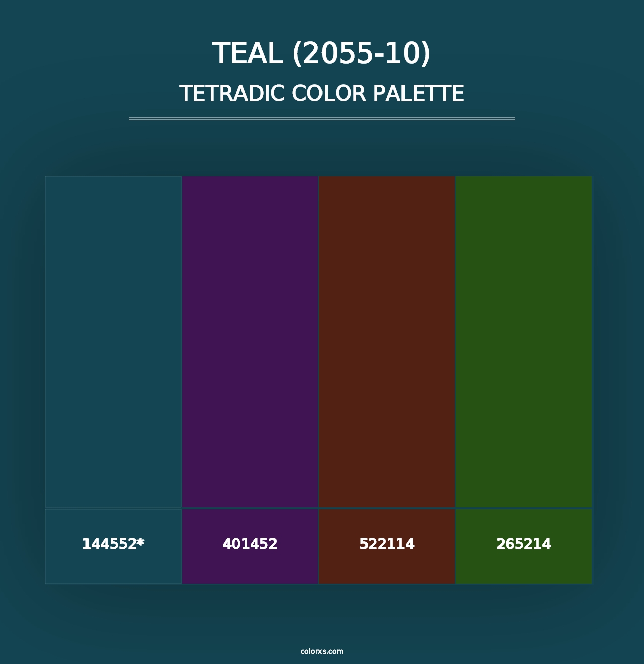 Teal (2055-10) - Tetradic Color Palette