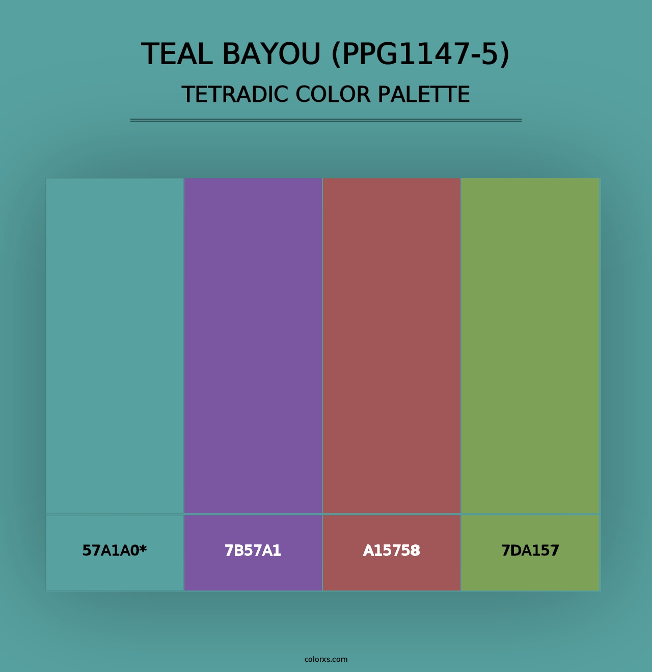 Teal Bayou (PPG1147-5) - Tetradic Color Palette