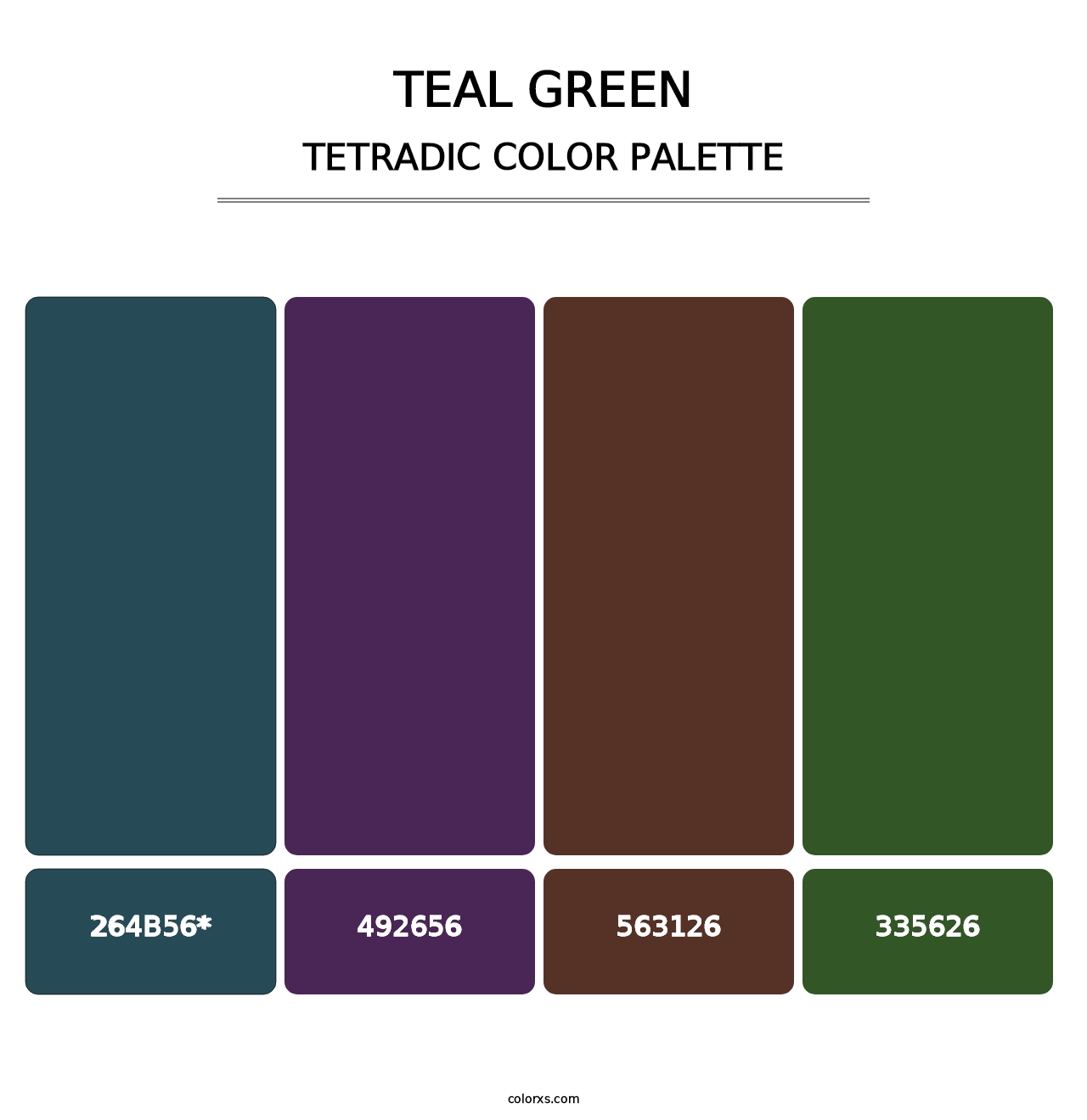 Teal Green - Tetradic Color Palette