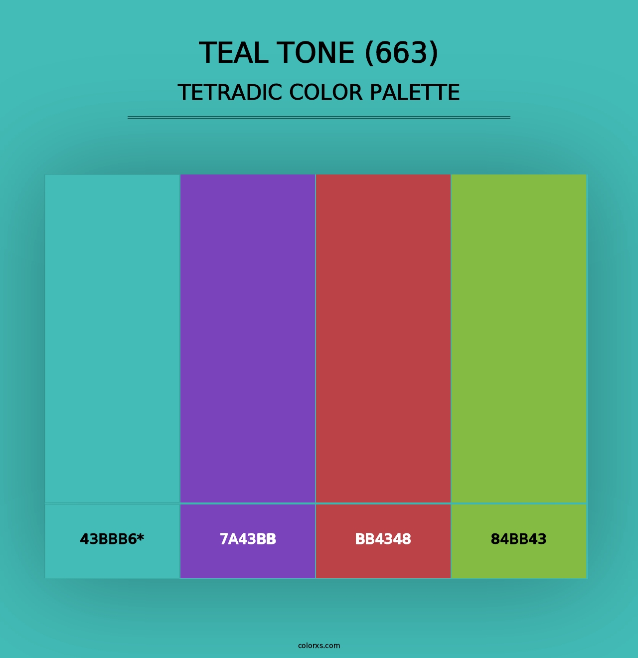 Teal Tone (663) - Tetradic Color Palette