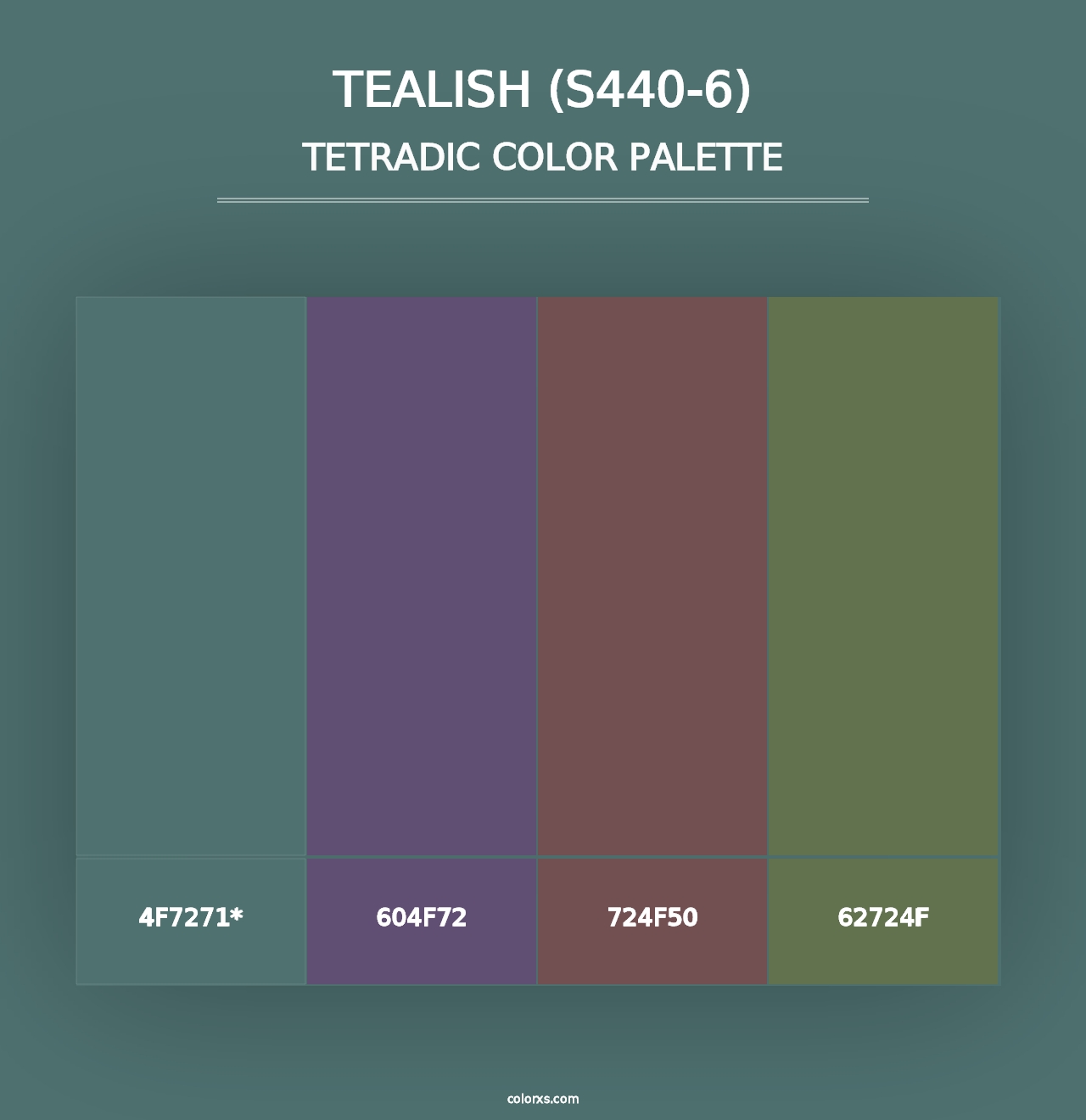 Tealish (S440-6) - Tetradic Color Palette